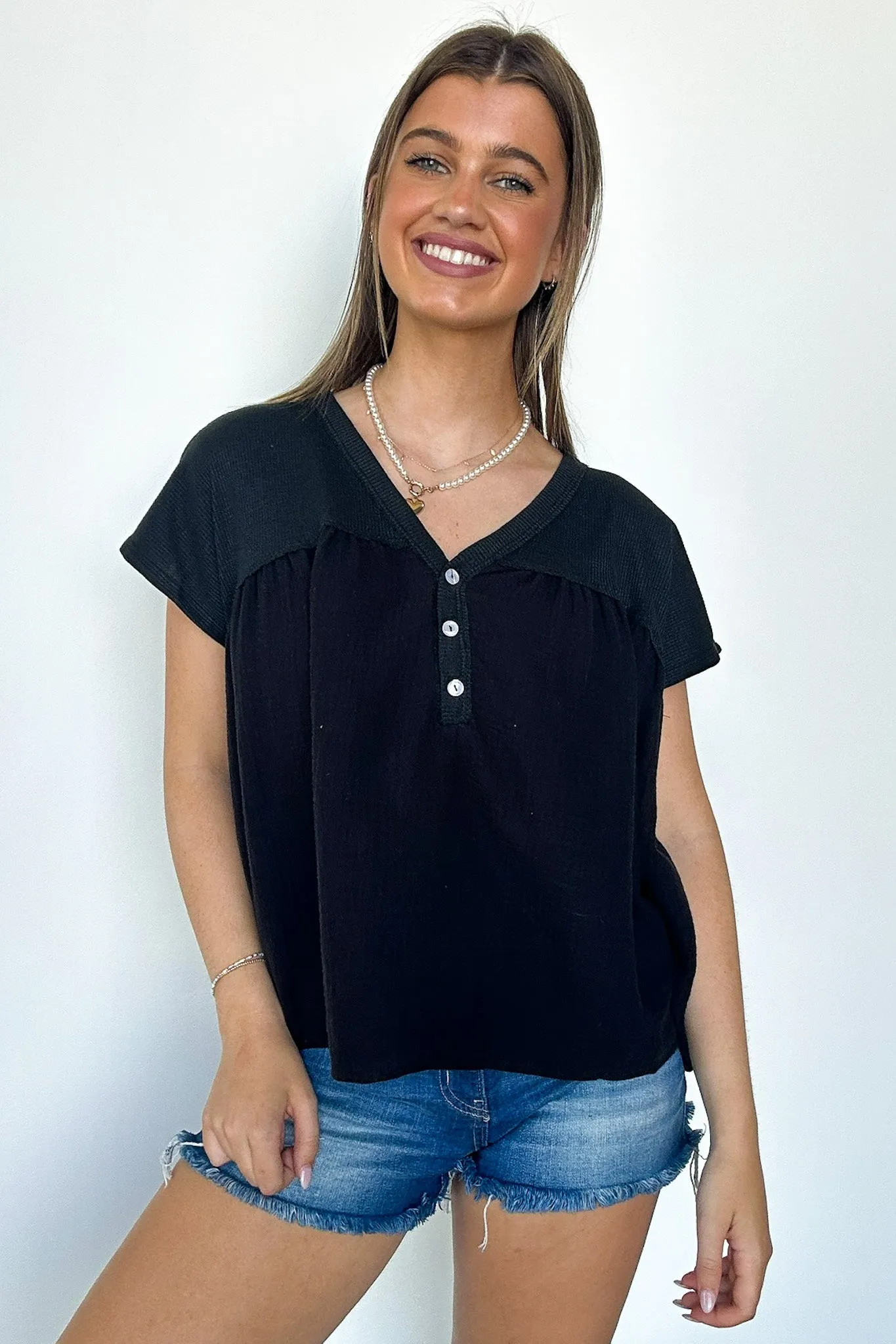 Elenora Mixed Media Top - FINAL SALE