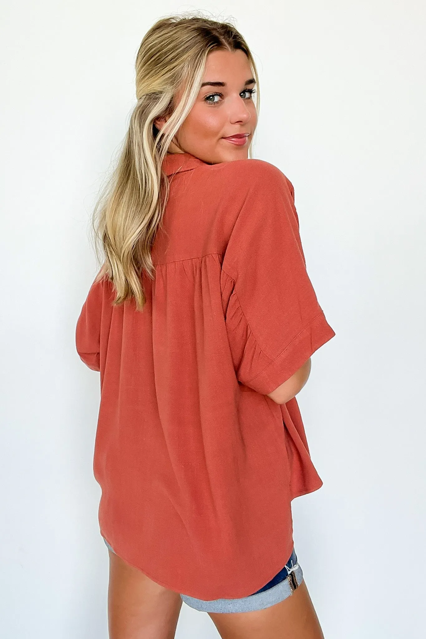 Elevated Decision Linen Button Down Top