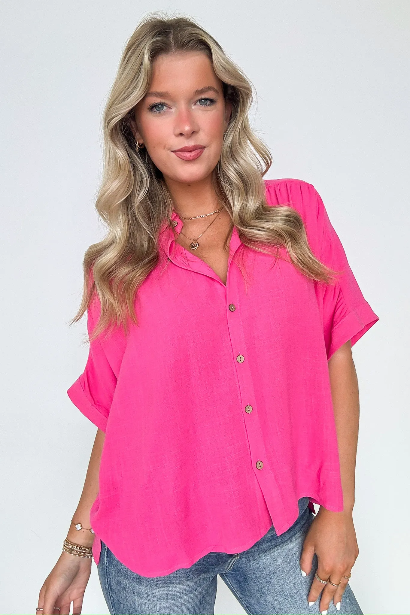 Elevated Decision Linen Button Down Top