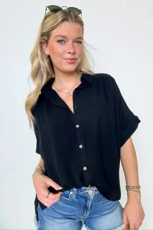 Elevated Decision Linen Button Down Top