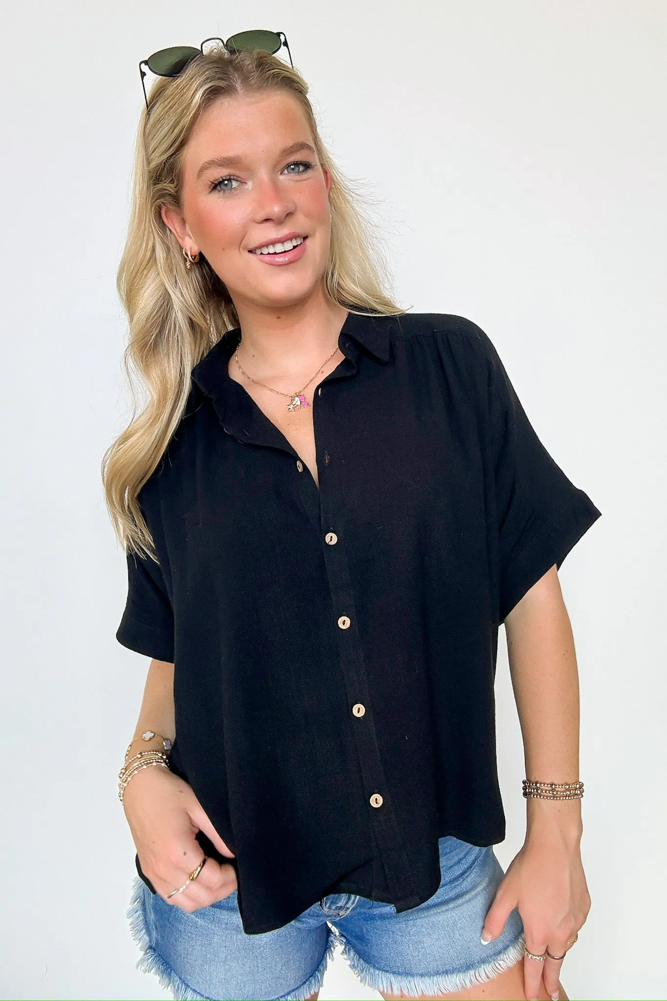Elevated Decision Linen Button Down Top