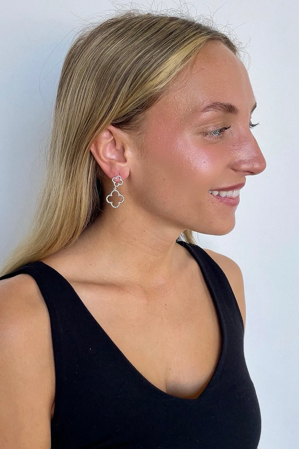 Elevated Perfection Double Clover Drop Earrings