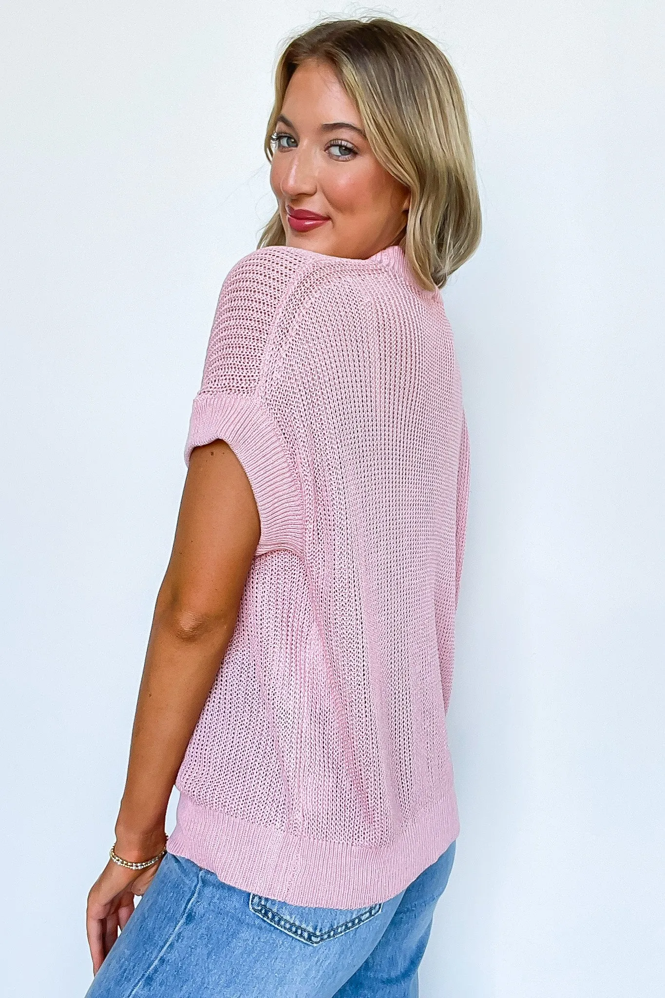 Eliza Knit Short Sleeve Sweater Top