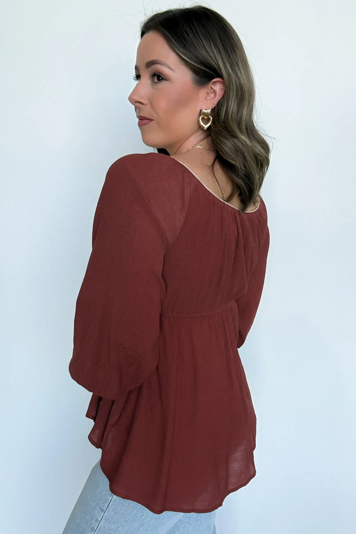 Ella Button Front Peplum Top - FINAL SALE