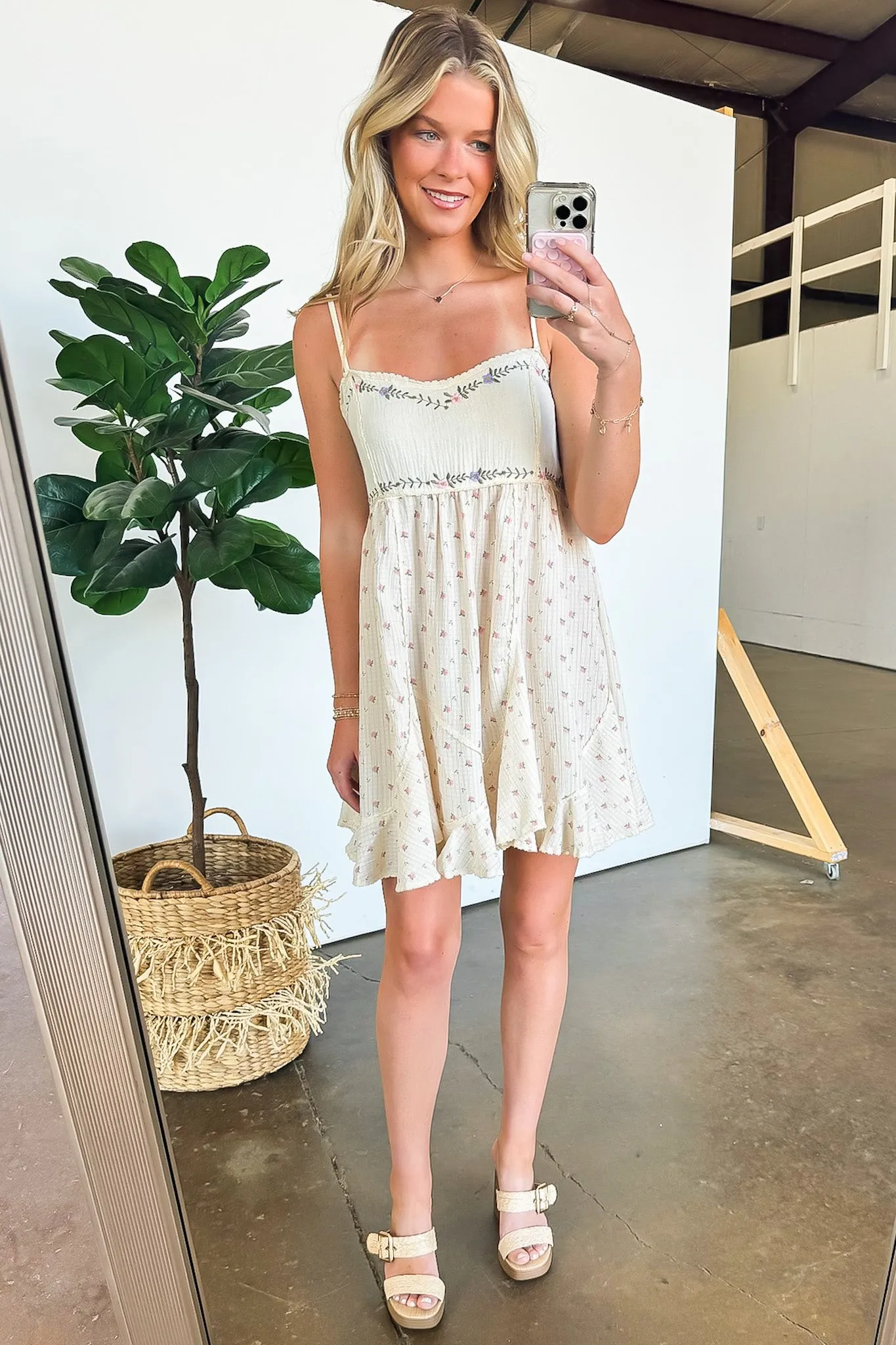 Ellette Double Gauze Floral Woven Dress