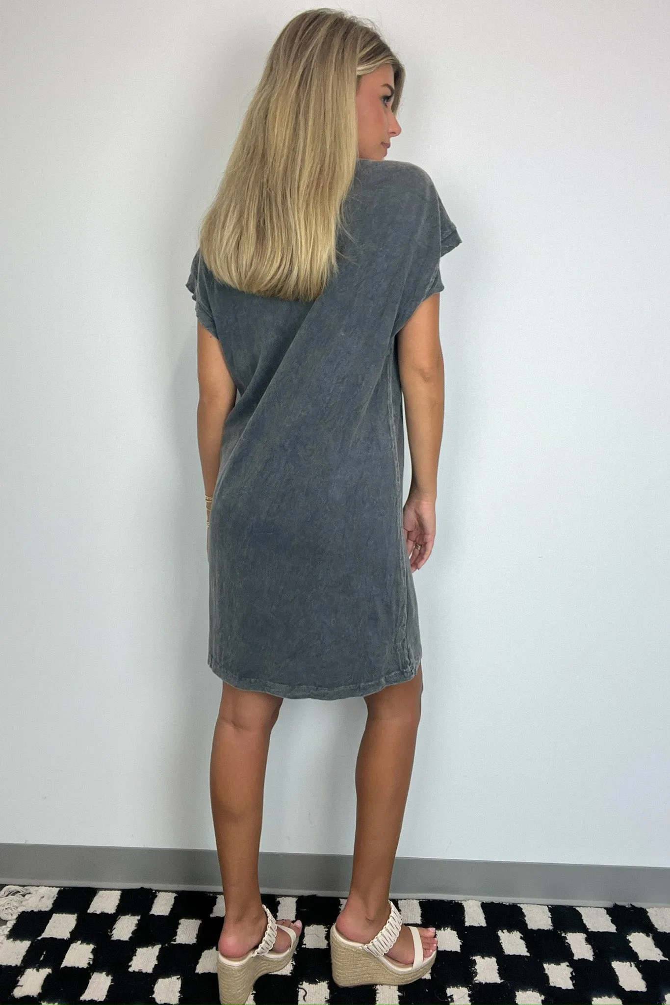 Emersyn Mineral Wash Short Sleeve Dress - FINAL SALE