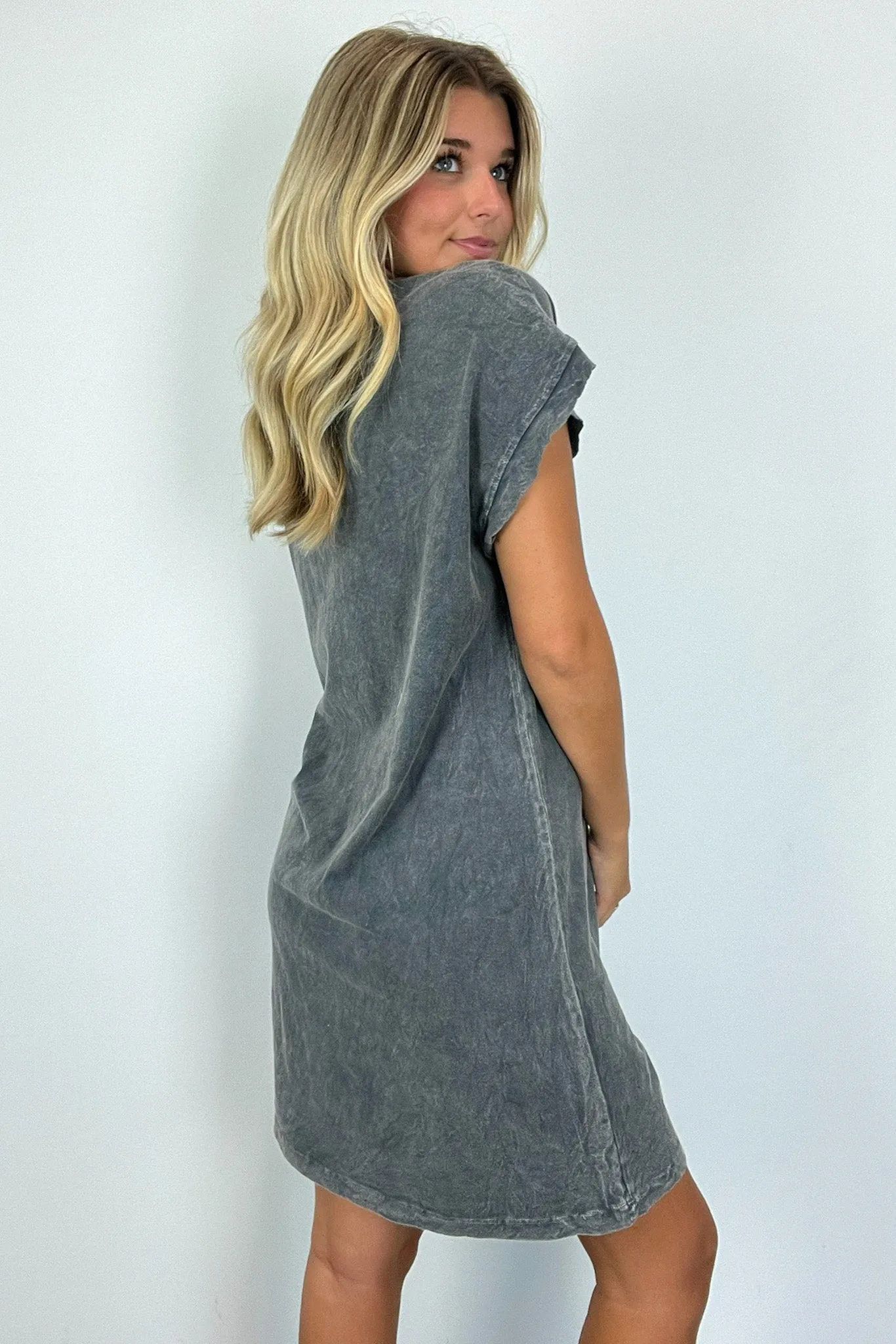 Emersyn Mineral Wash Short Sleeve Dress - FINAL SALE