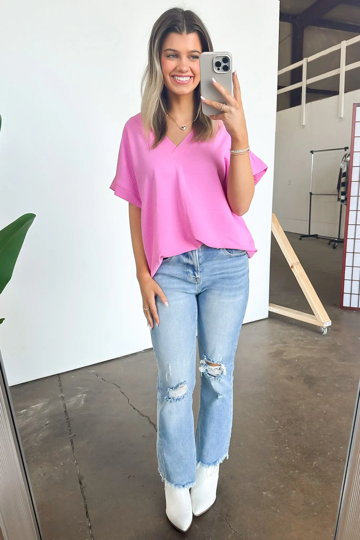 Emileigh V-Neck Relaxed Fit Top - BACK IN STOCK
