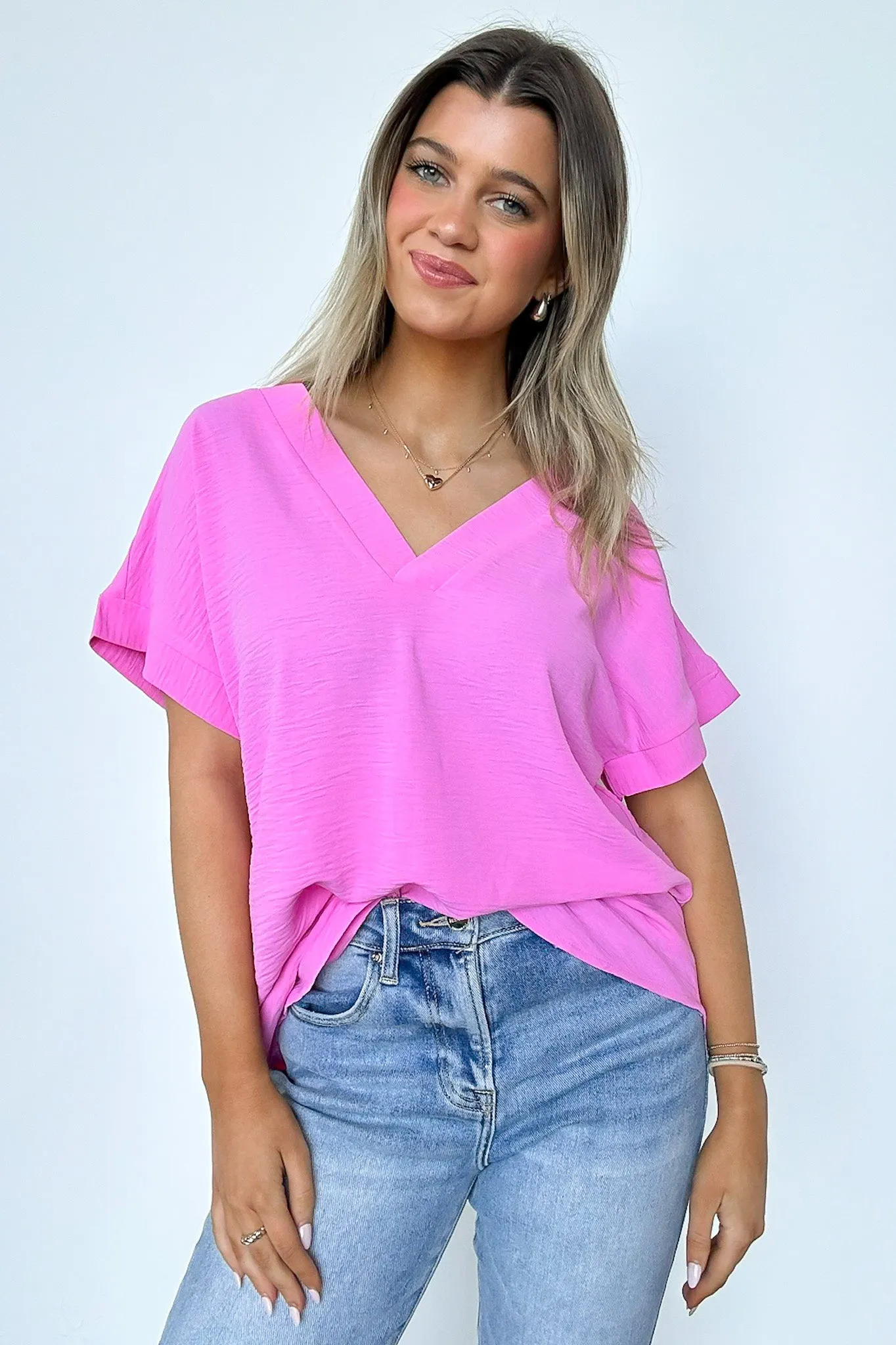 Emileigh V-Neck Relaxed Fit Top - BACK IN STOCK