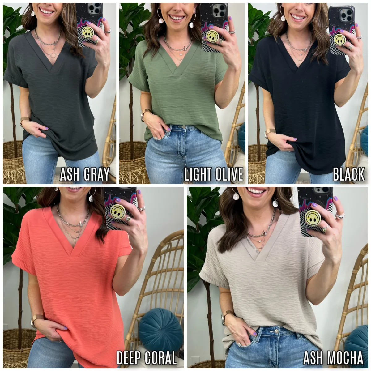 Emileigh V-Neck Relaxed Fit Top - BACK IN STOCK