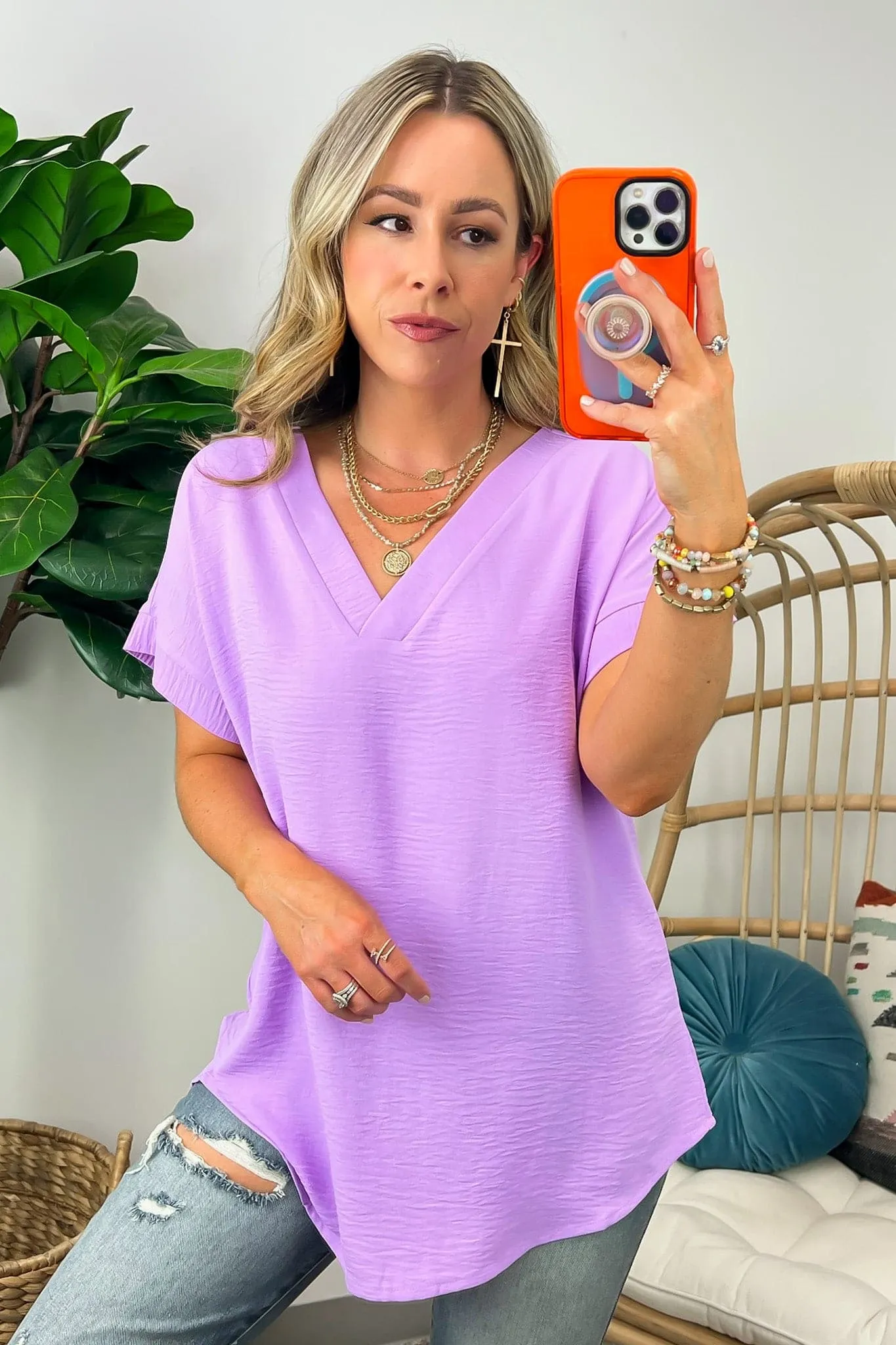 Emileigh V-Neck Relaxed Fit Top - BACK IN STOCK