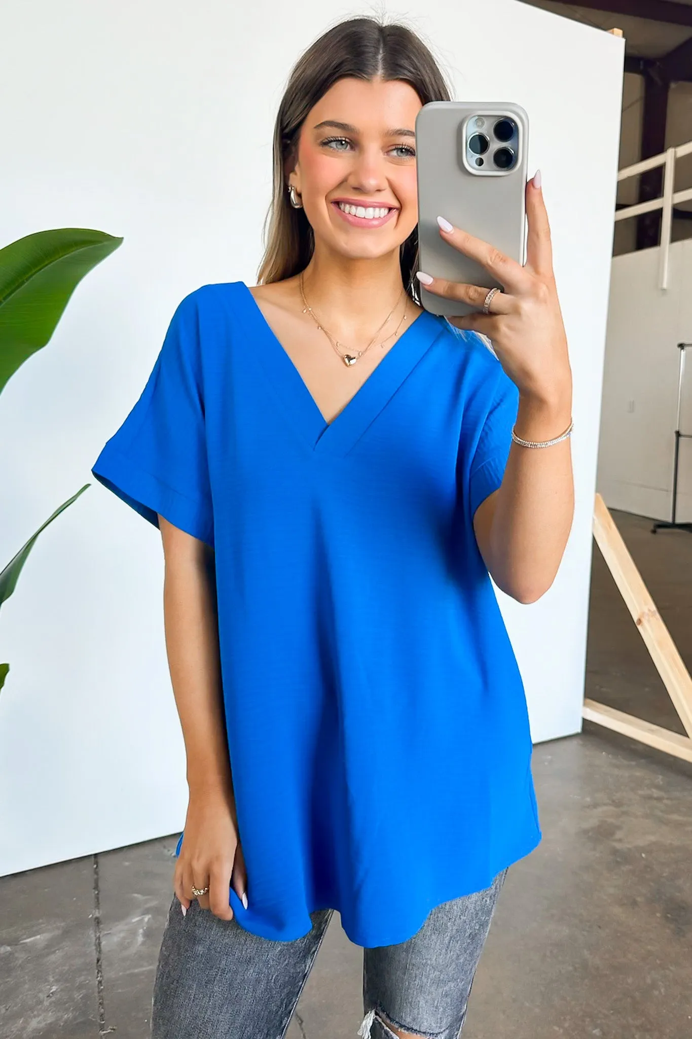 Emileigh V-Neck Relaxed Fit Top - BACK IN STOCK