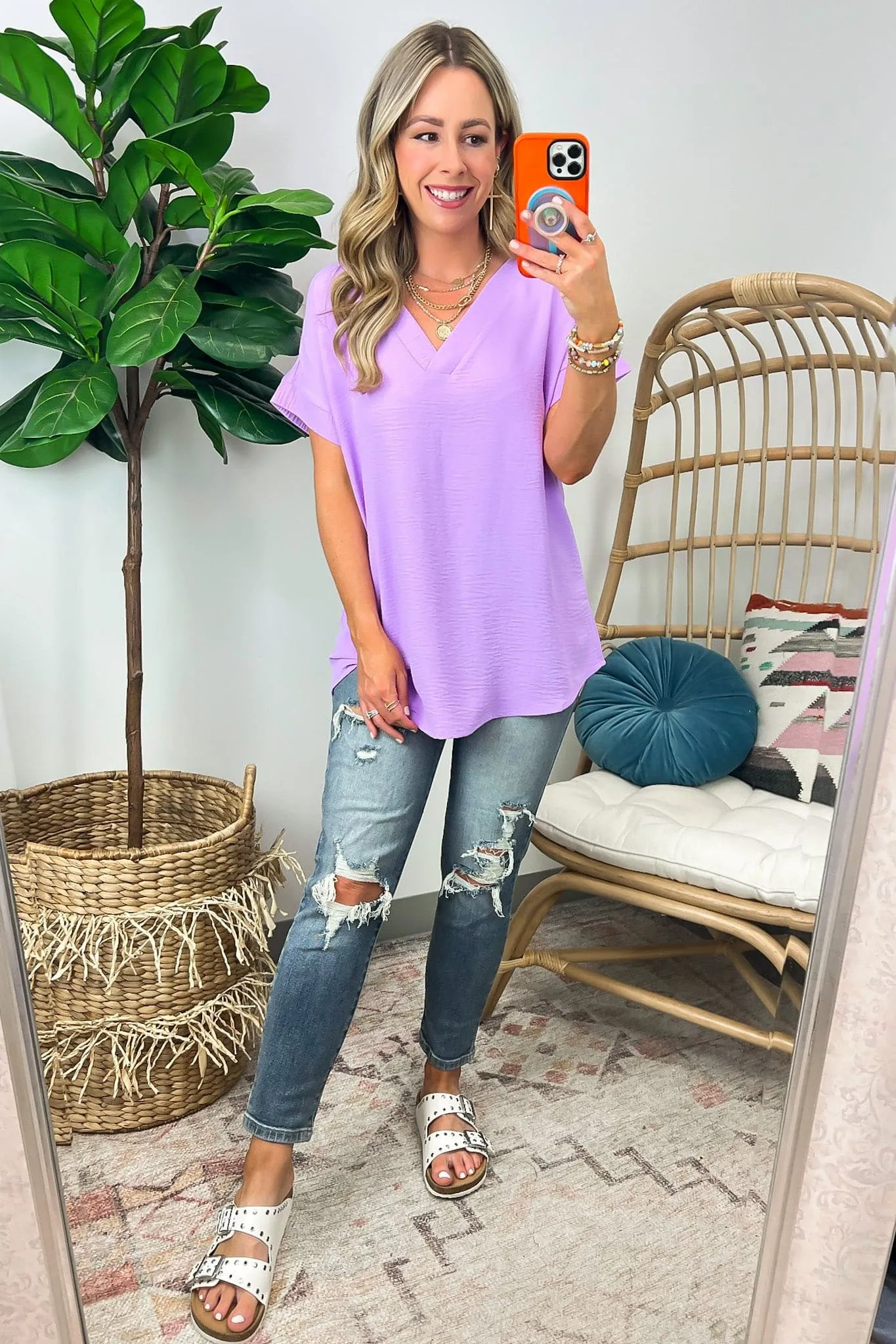 Emileigh V-Neck Relaxed Fit Top - BACK IN STOCK