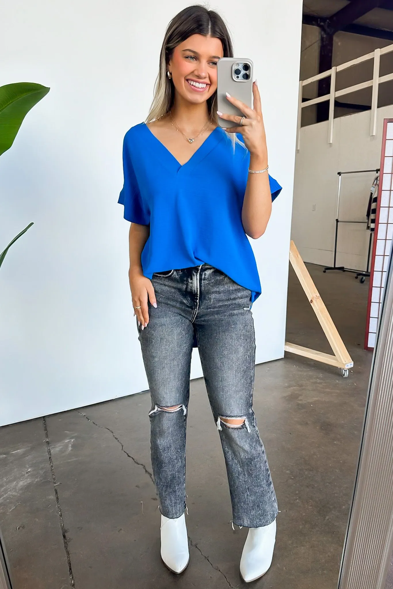 Emileigh V-Neck Relaxed Fit Top - BACK IN STOCK