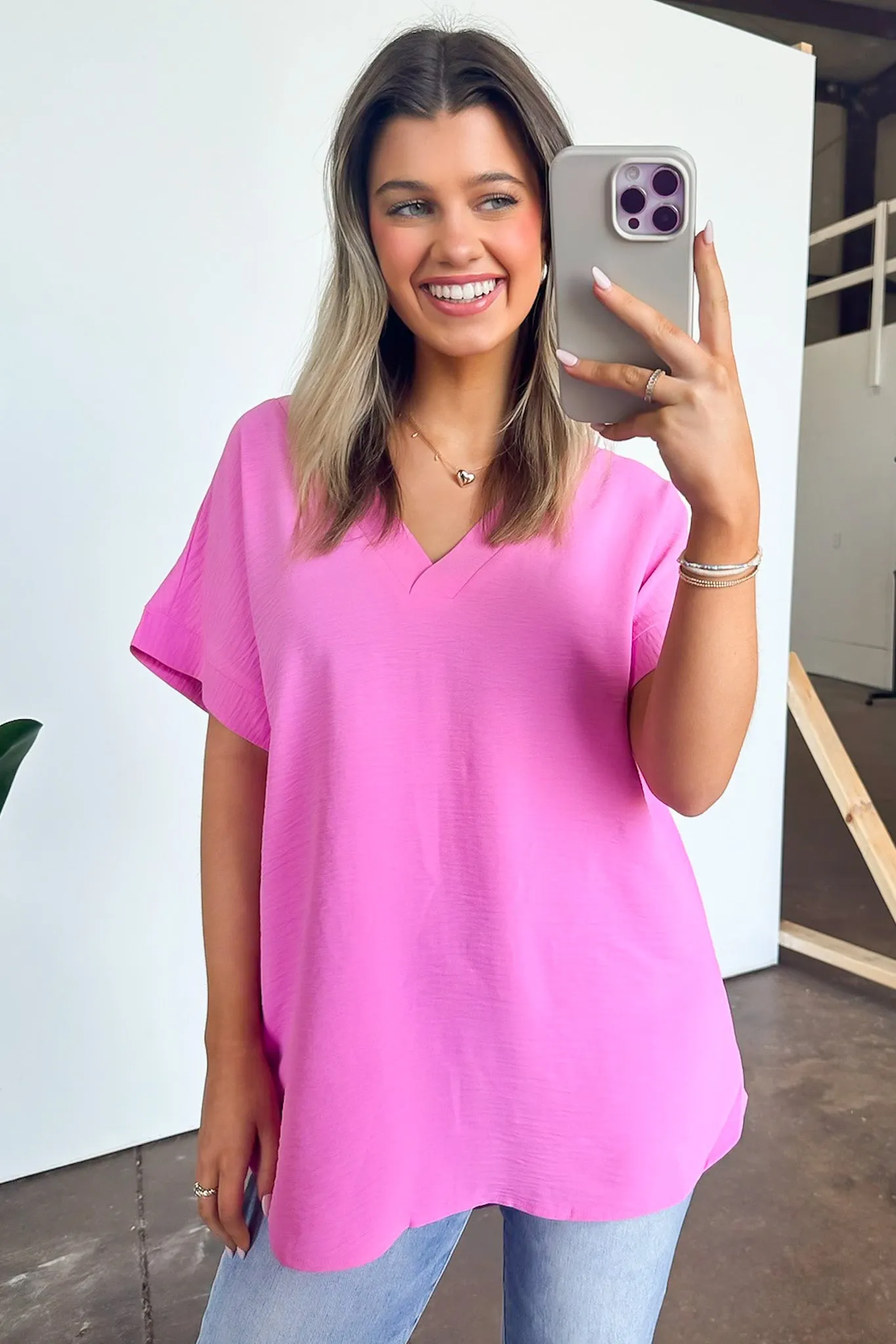 Emileigh V-Neck Relaxed Fit Top - BACK IN STOCK
