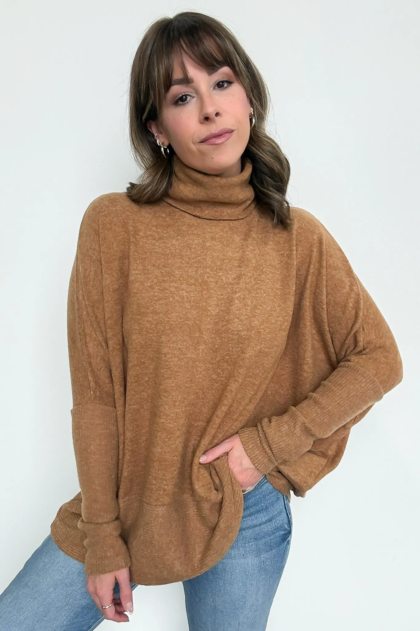 Emily Turtleneck Melange Knit Sweater