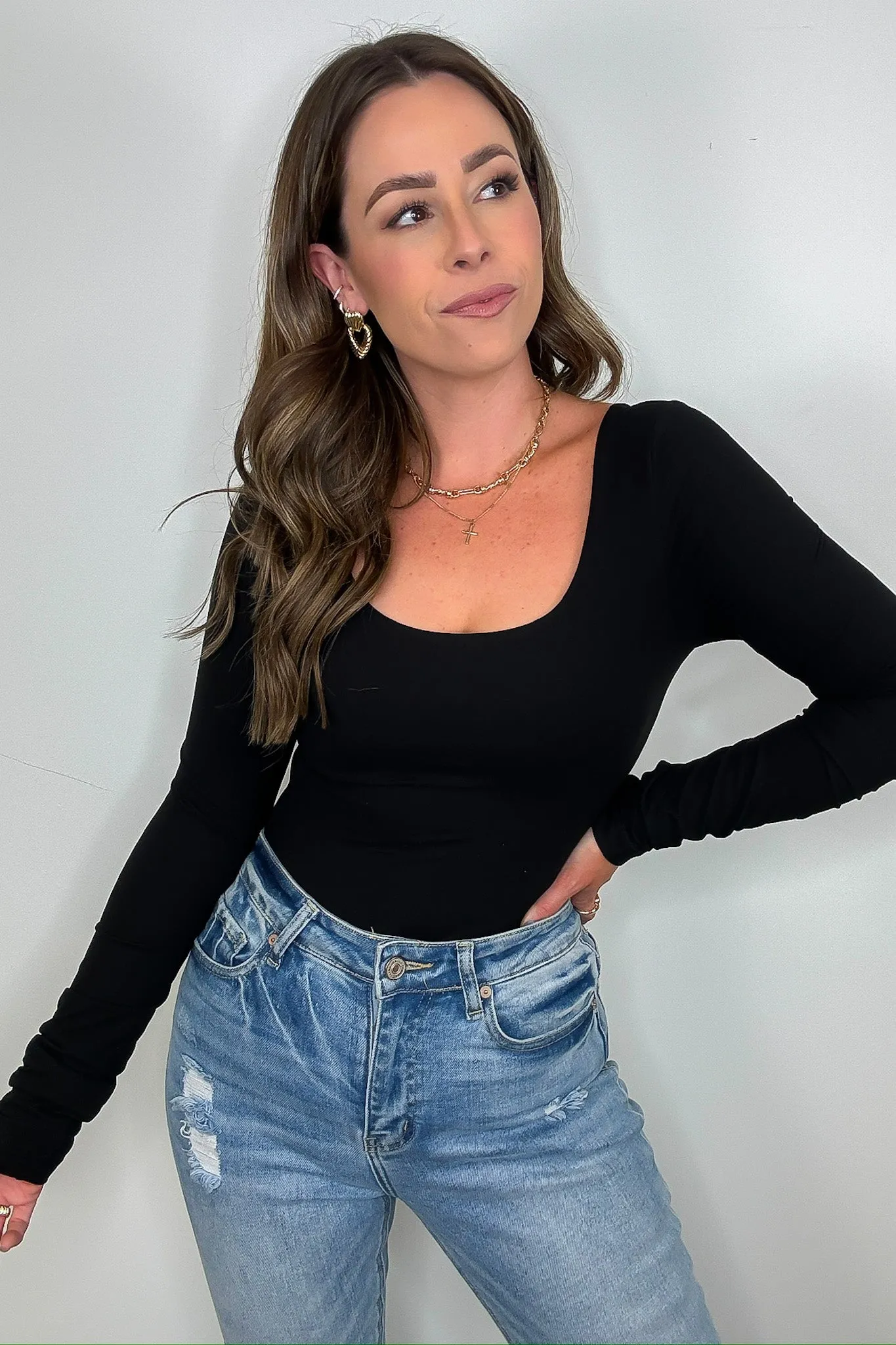 Emma Butter Soft Round Neck Long Sleeve Top