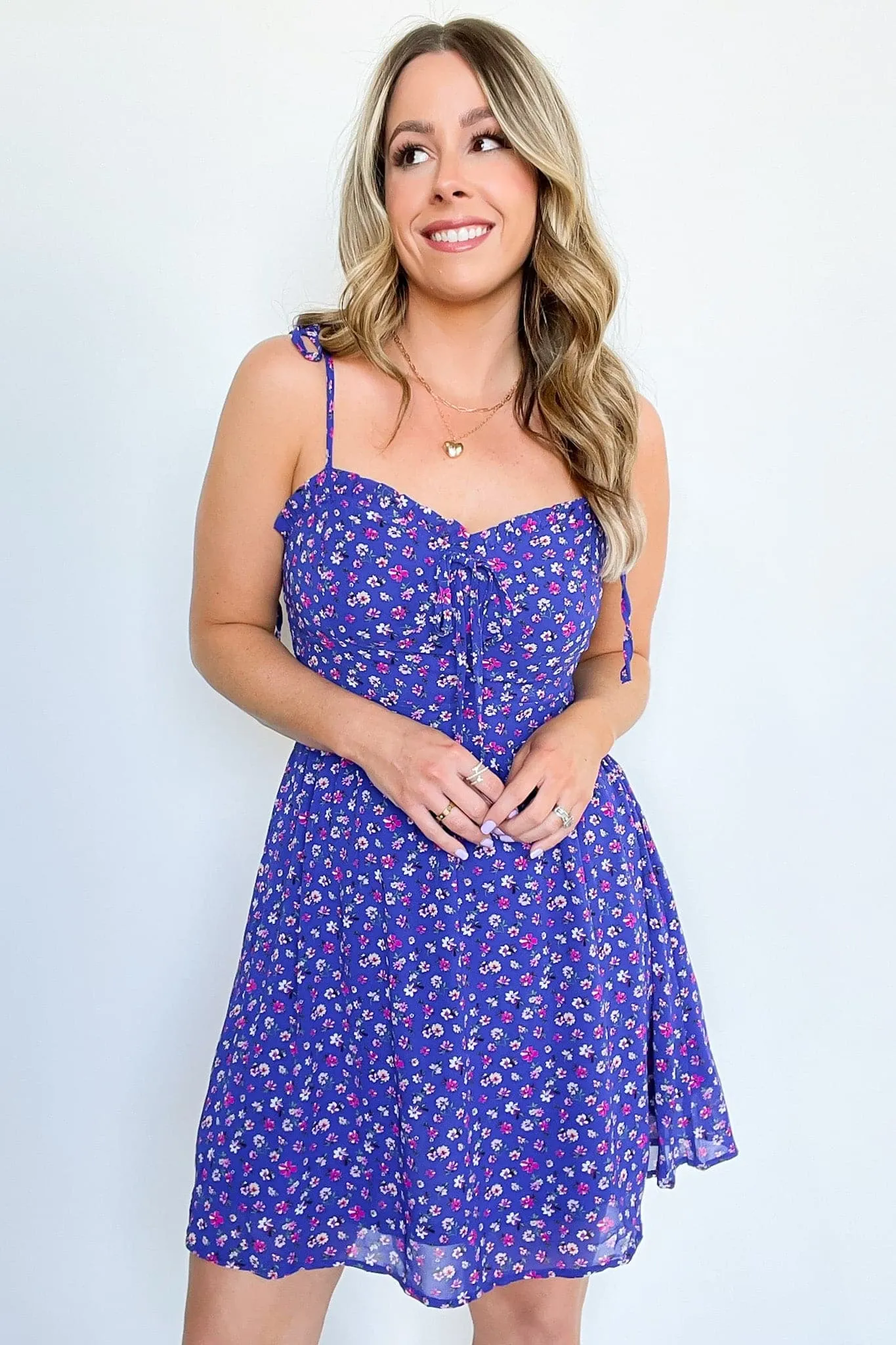 Endlessly Charming Tie Front Floral Print Dress - FINAL SALE