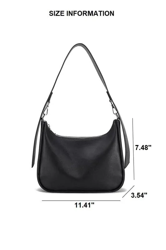 Erina Vegan Leather Baguette Hobo Bag - FINAL SALE