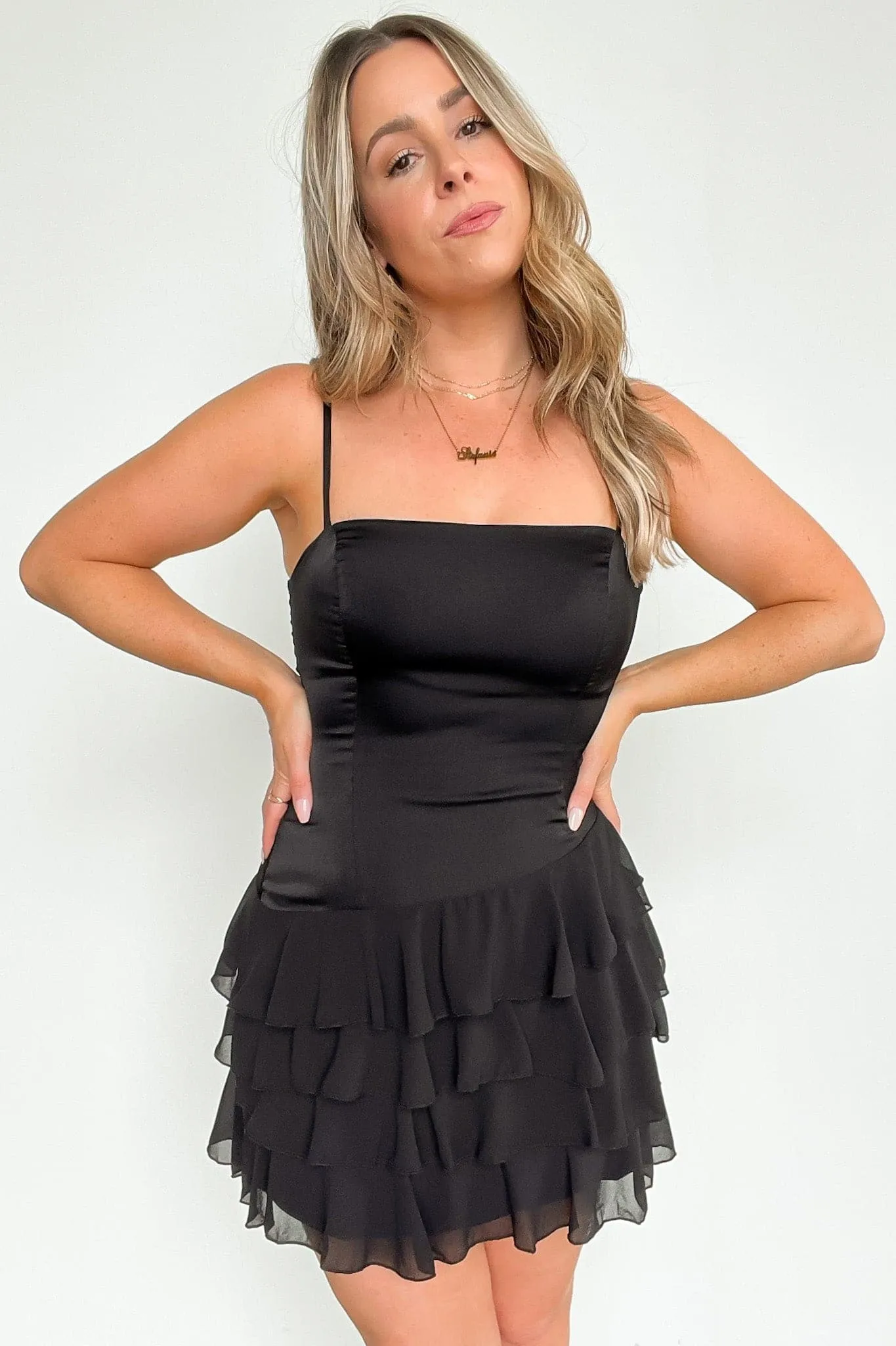 Established Excellence Ruffle Flare Hem Dress - FINAL SALE