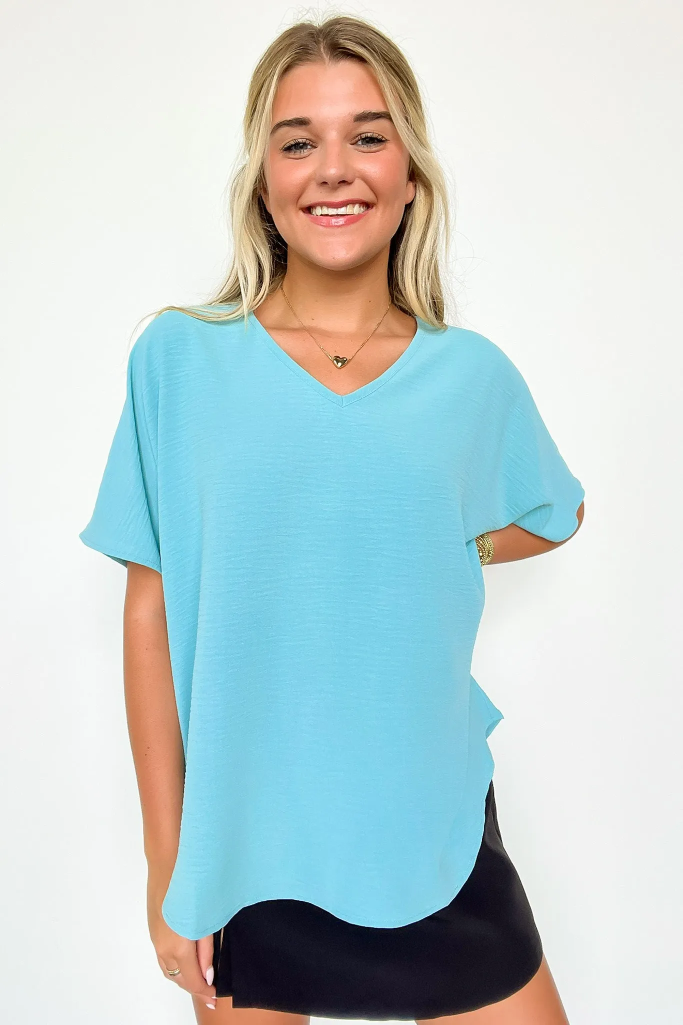 Evlynn V-Neck Short Sleeve Top - BACK IN STOCK