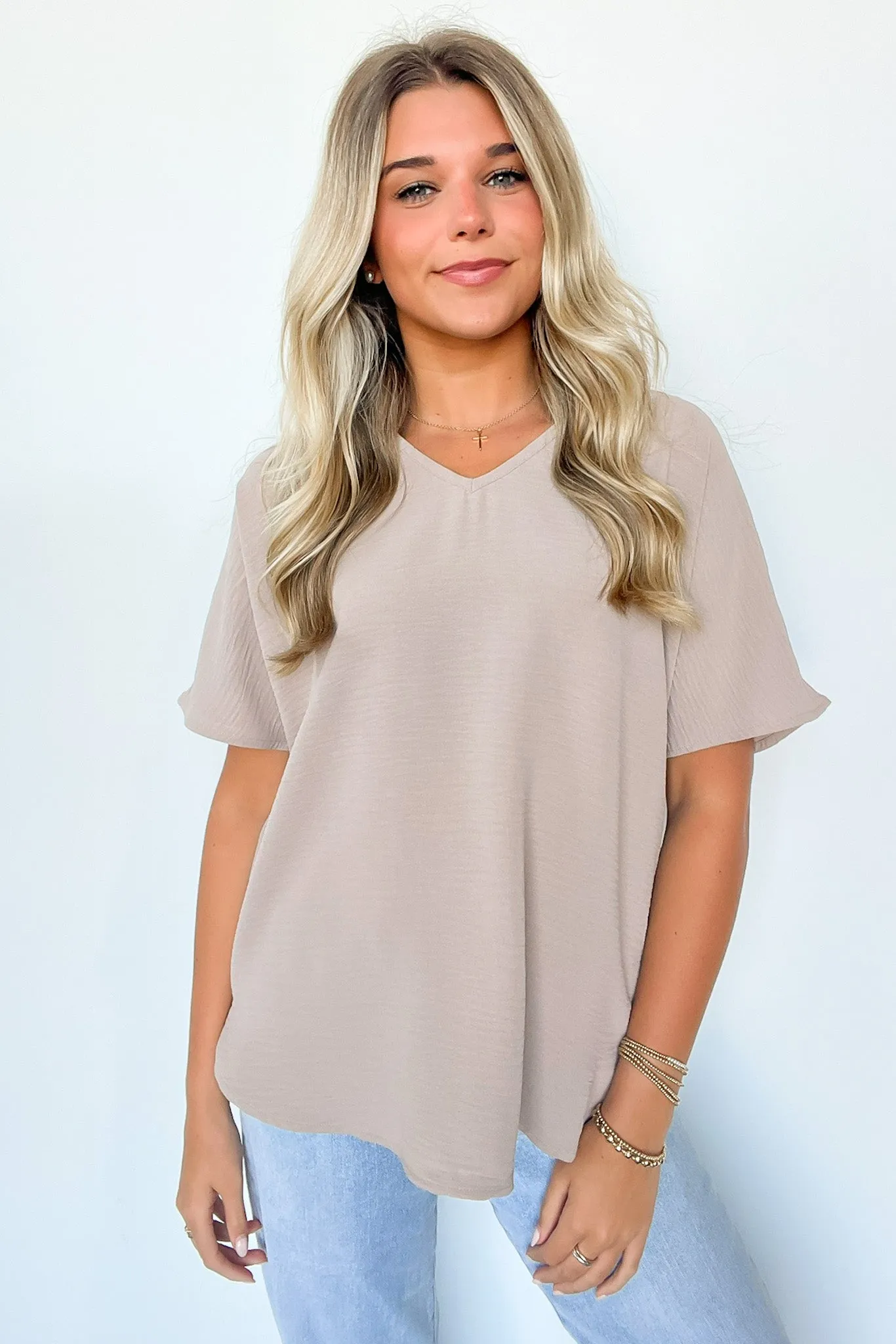 Evlynn V-Neck Short Sleeve Top - BACK IN STOCK