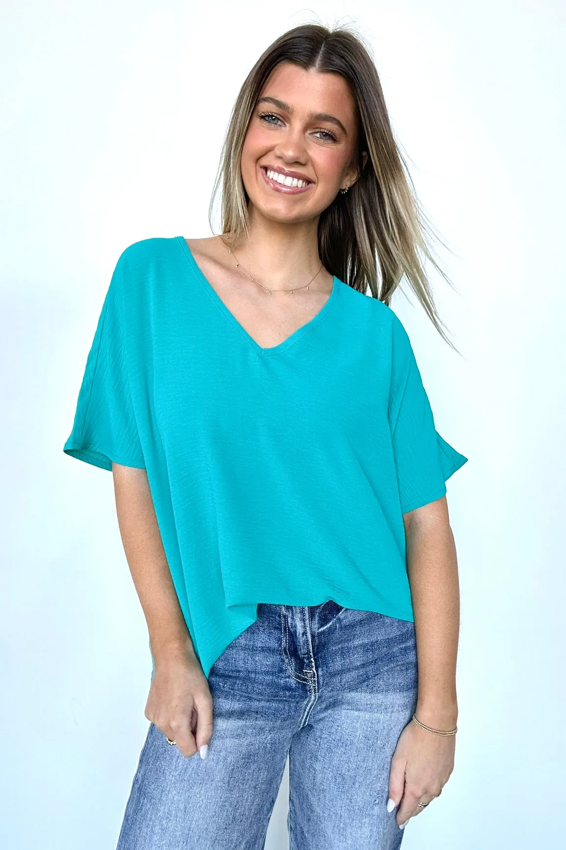 Evlynn V-Neck Short Sleeve Top - BACK IN STOCK