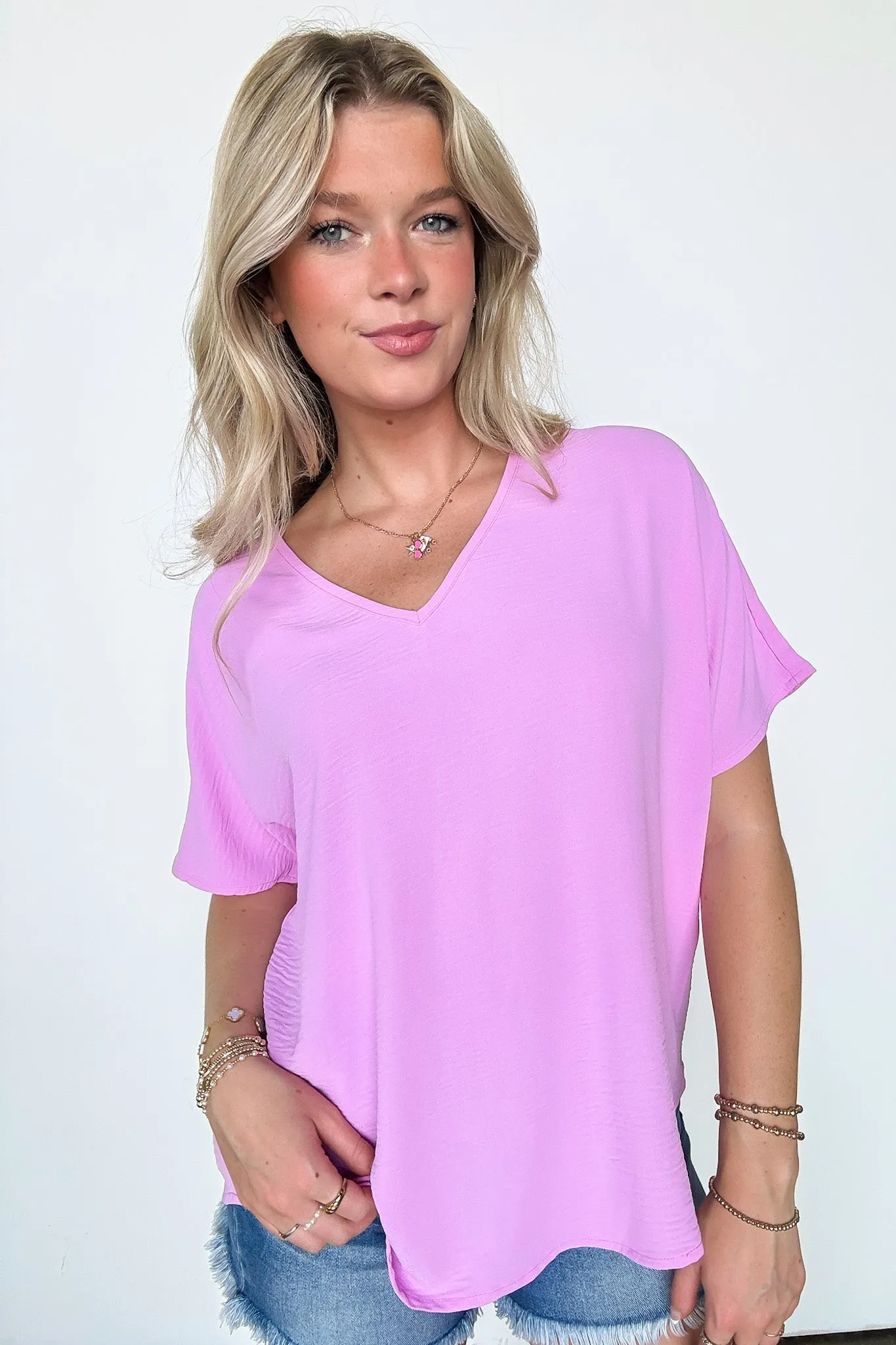 Evlynn V-Neck Short Sleeve Top - BACK IN STOCK