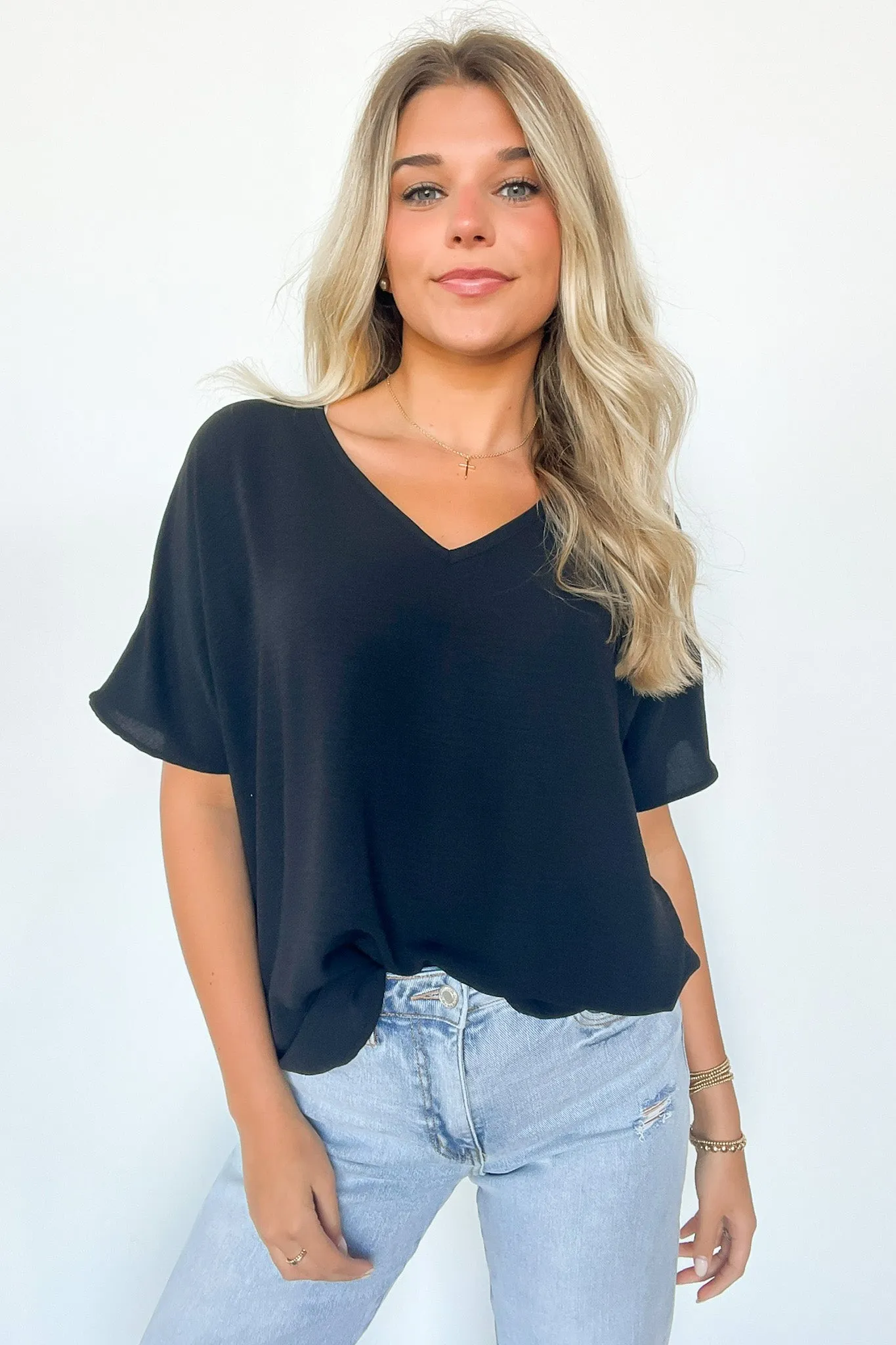 Evlynn V-Neck Short Sleeve Top - BACK IN STOCK