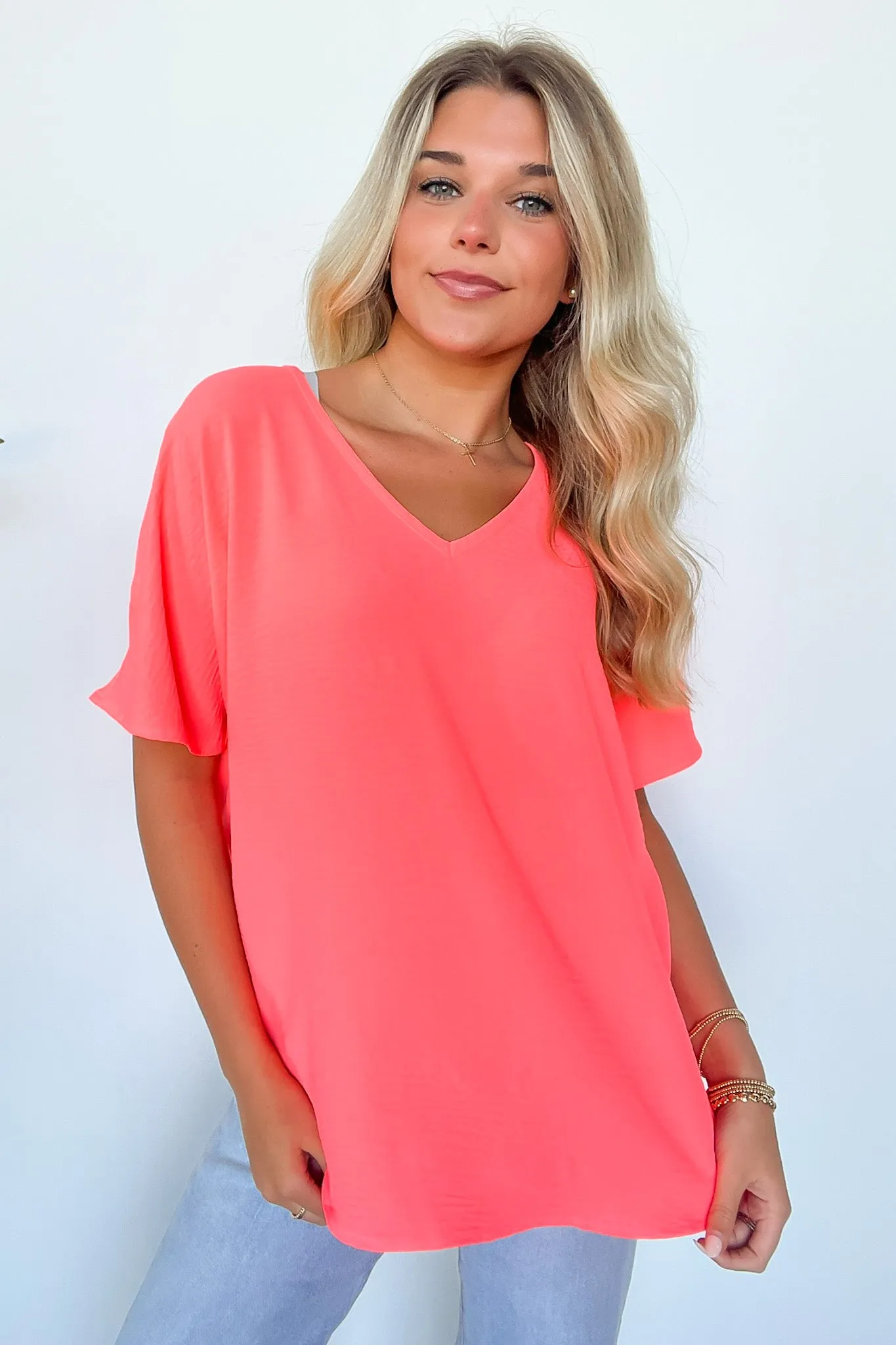 Evlynn V-Neck Short Sleeve Top - BACK IN STOCK