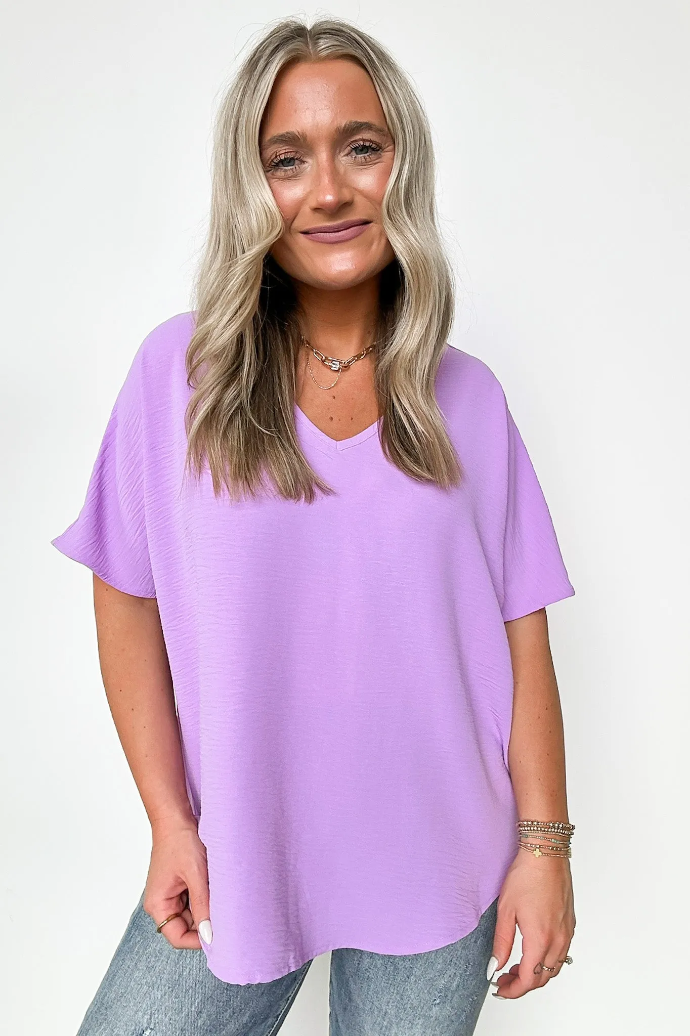 Evlynn V-Neck Short Sleeve Top - BACK IN STOCK