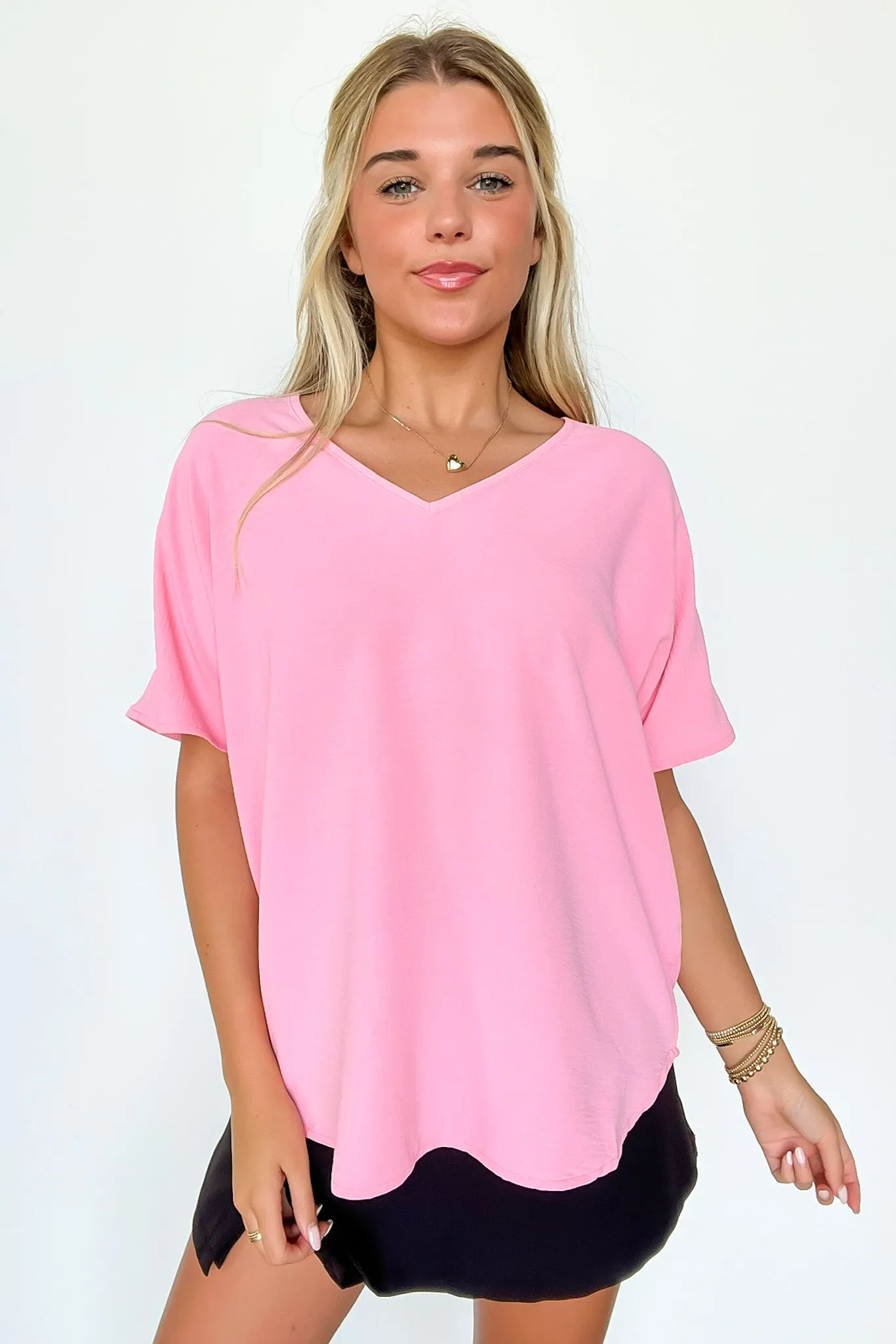 Evlynn V-Neck Short Sleeve Top - BACK IN STOCK
