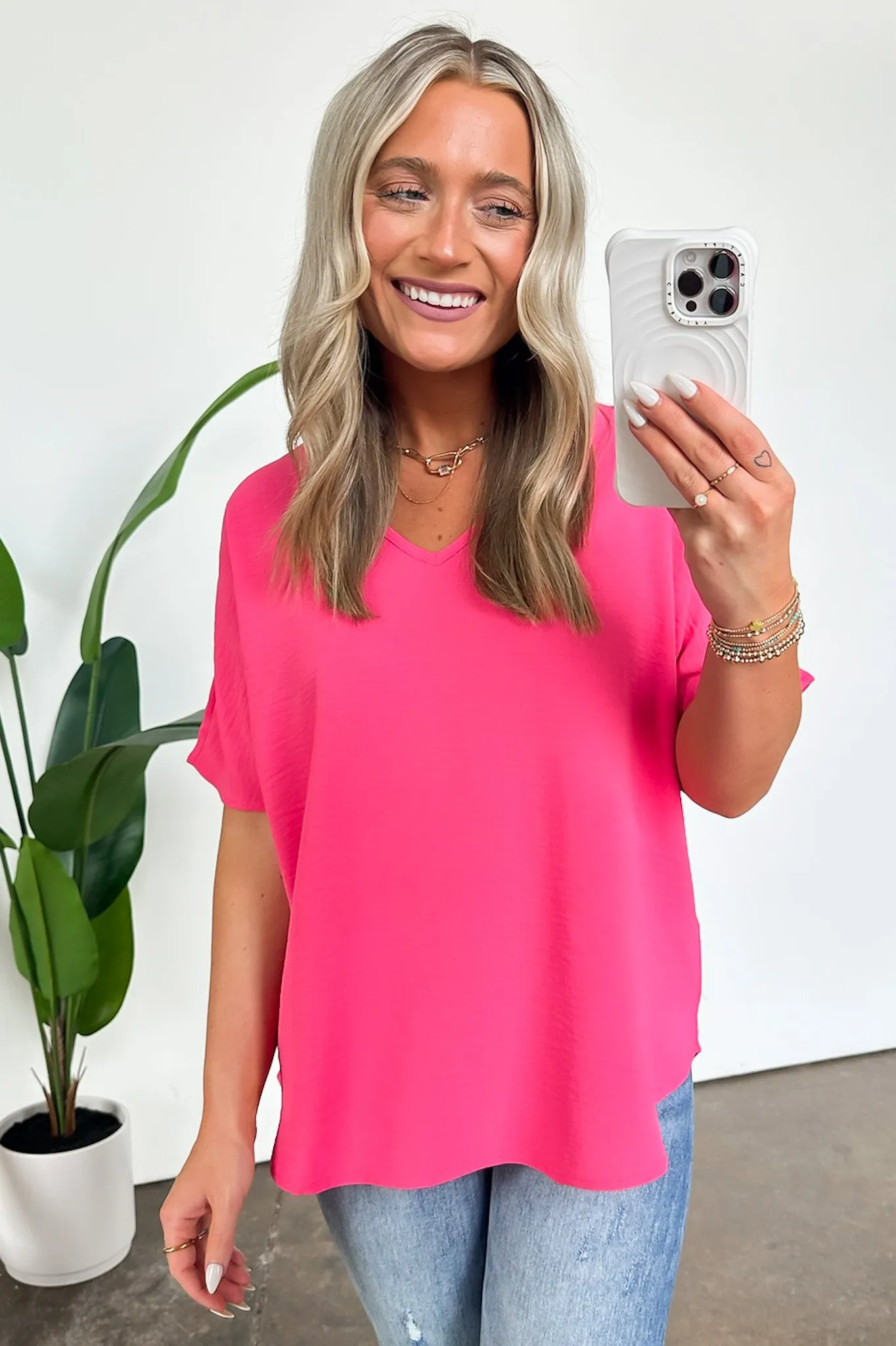 Evlynn V-Neck Short Sleeve Top - BACK IN STOCK