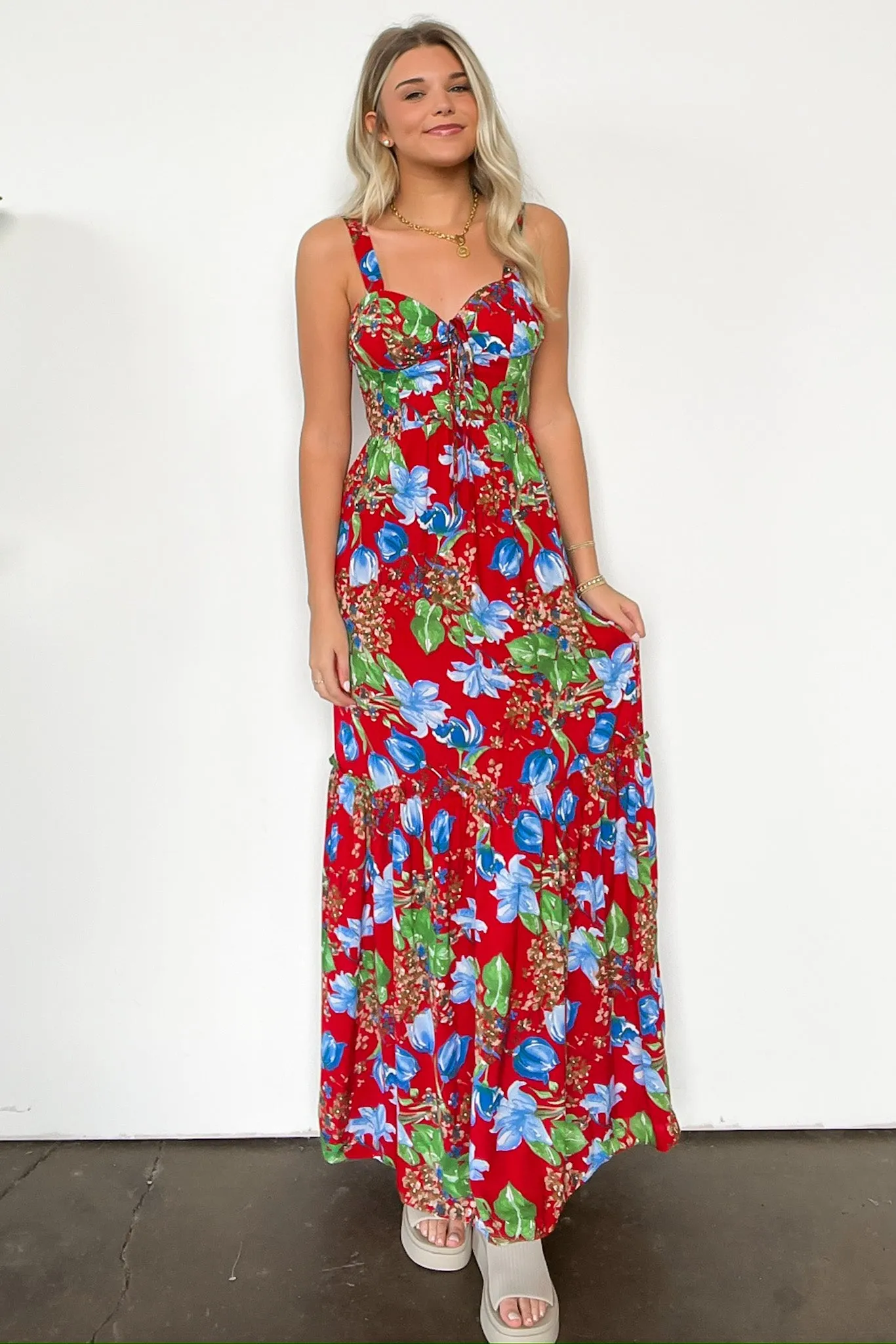 Exceptional Sight V-Neck Floral Maxi Dress - FINAL SALE