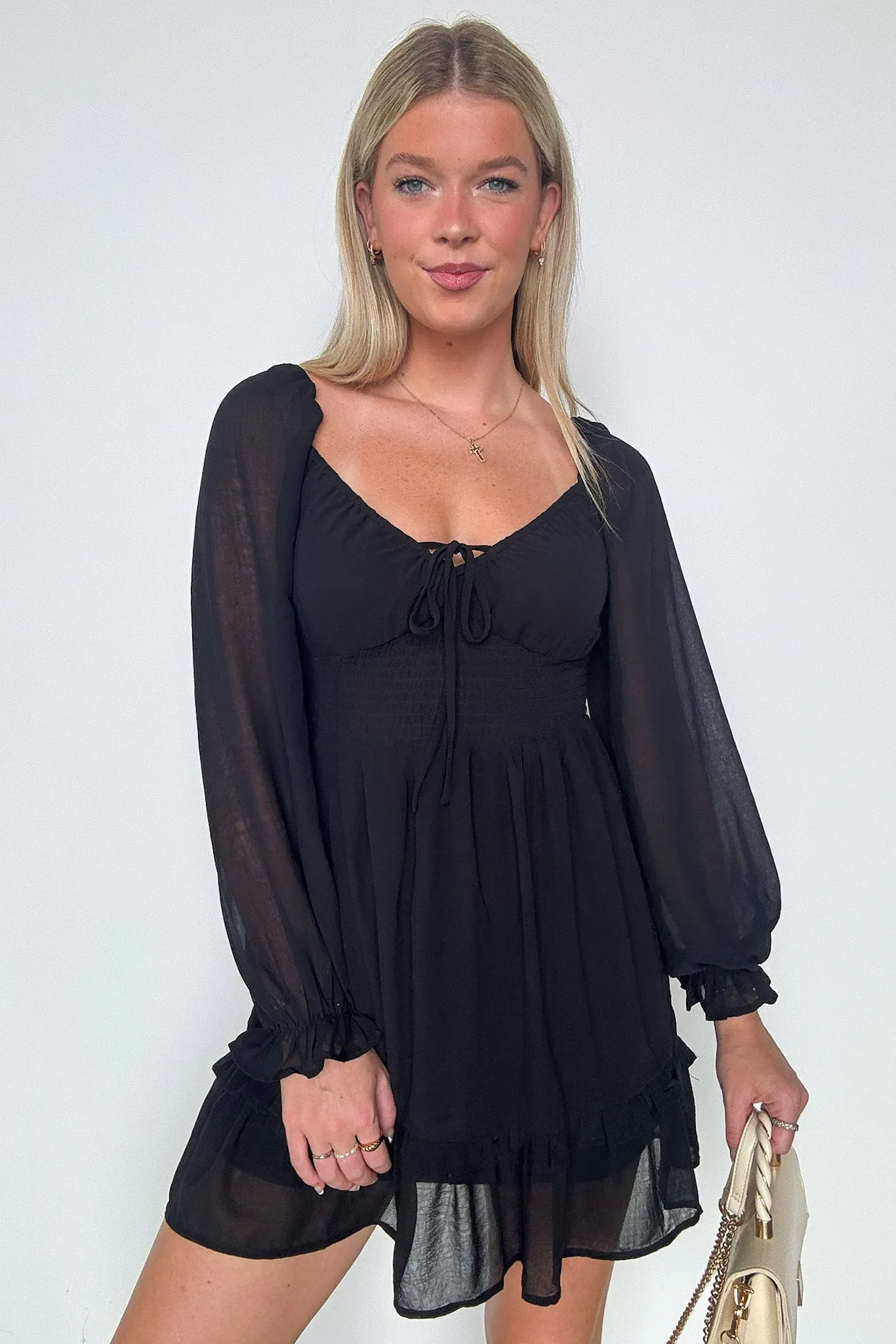 Favorite Inspiration Empire Smocked Long Sleeve Dress - FINAL SALE