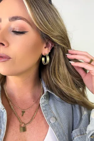 First Impression 30mm Textured Hoop Earrings