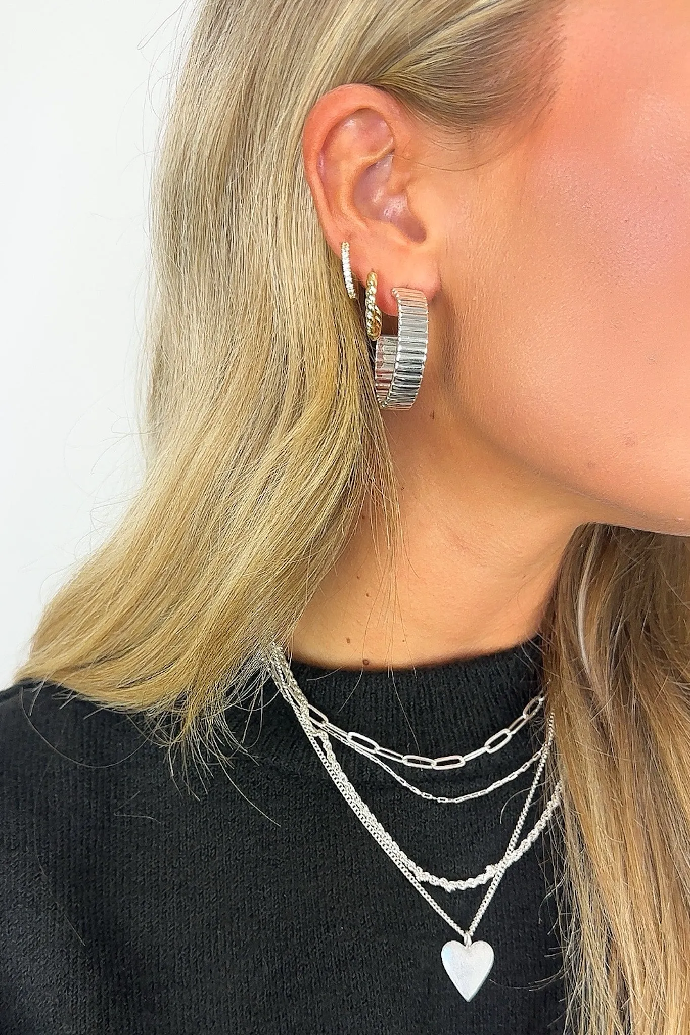 First Impression 30mm Textured Hoop Earrings