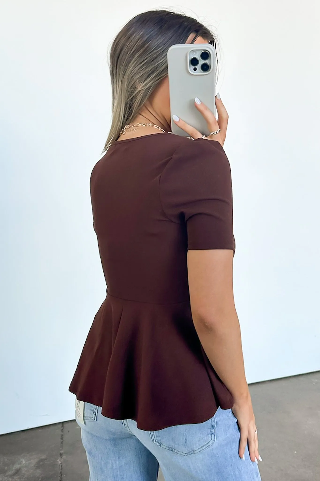 Flirtatious Sweetness V-Neck Peplum Top - FINAL SALE