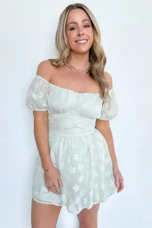 Floating Through Flowers Off Shoulder Romper - FINAL SALE