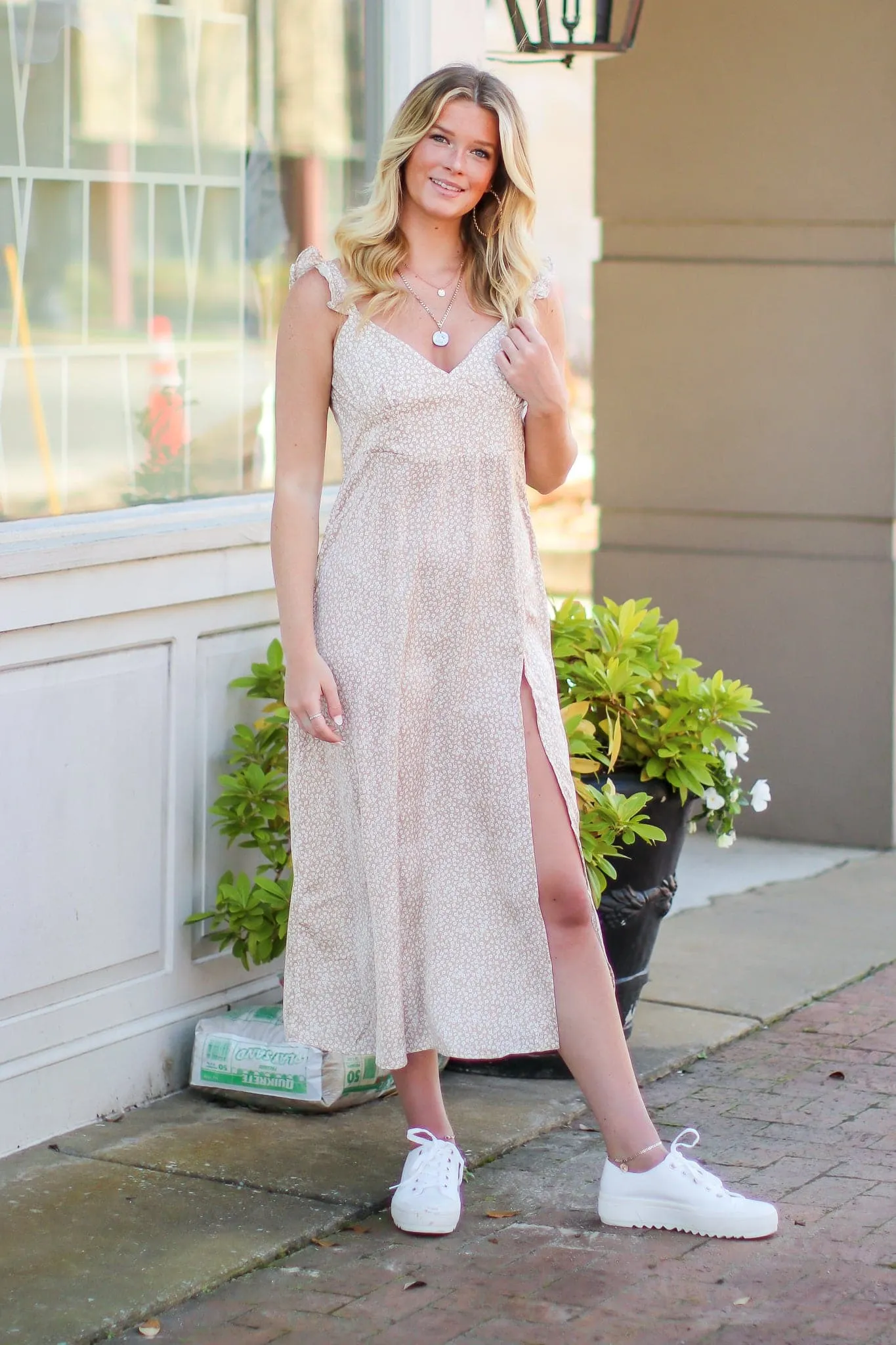 Floral Feelings Ruffle Midi Dress - FINAL SALE