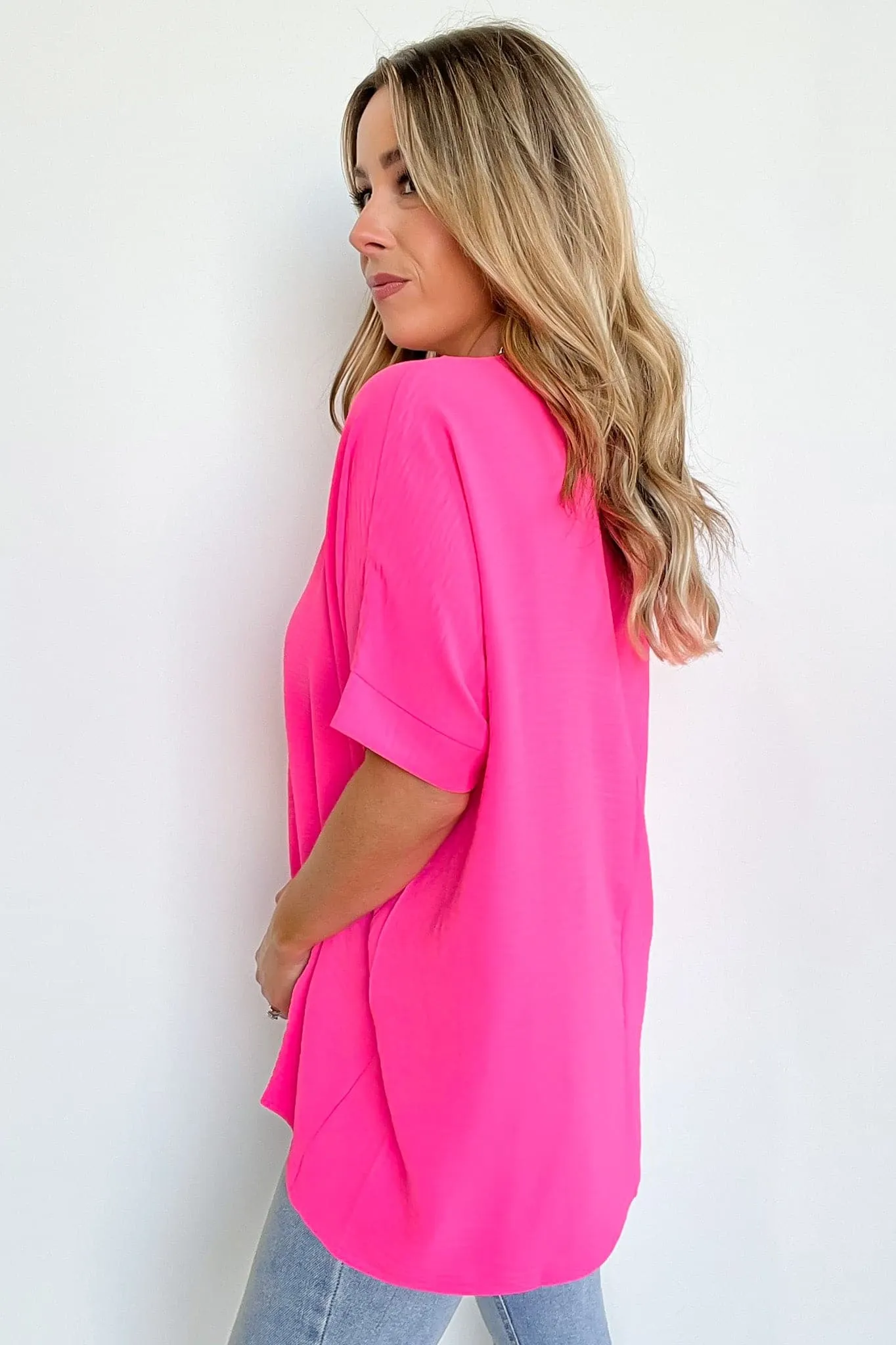 Florinda Flowy Airflow V-Neck Dolman Sleeve Top - BACK IN STOCK