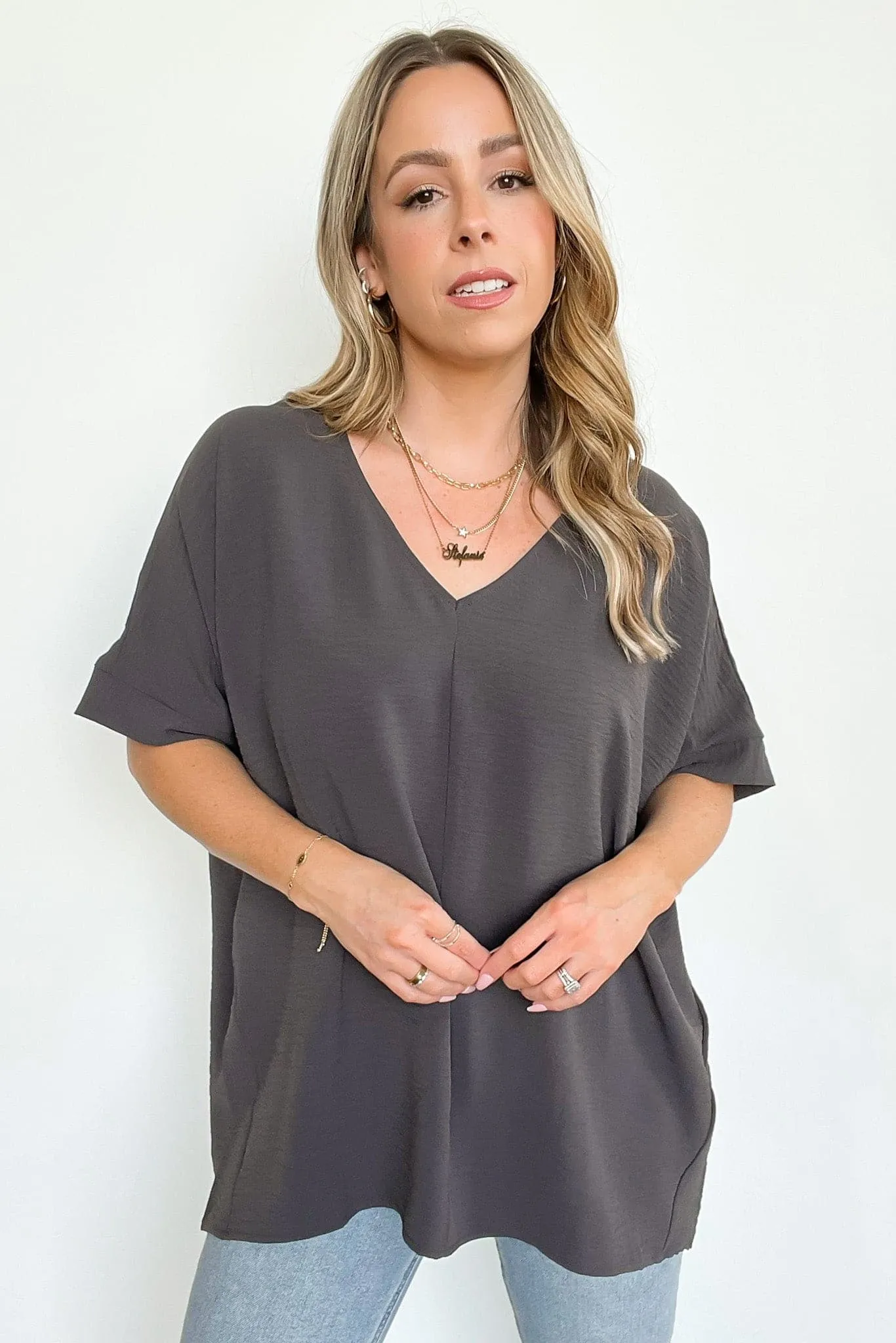 Florinda Flowy Airflow V-Neck Dolman Sleeve Top - BACK IN STOCK