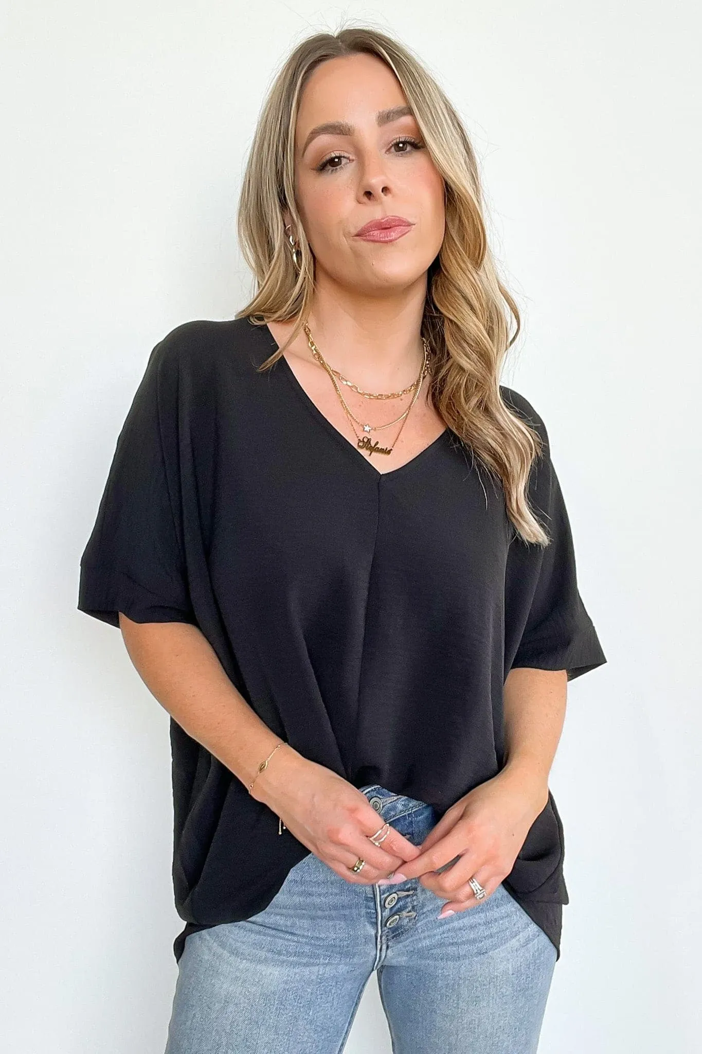Florinda Flowy Airflow V-Neck Dolman Sleeve Top - BACK IN STOCK