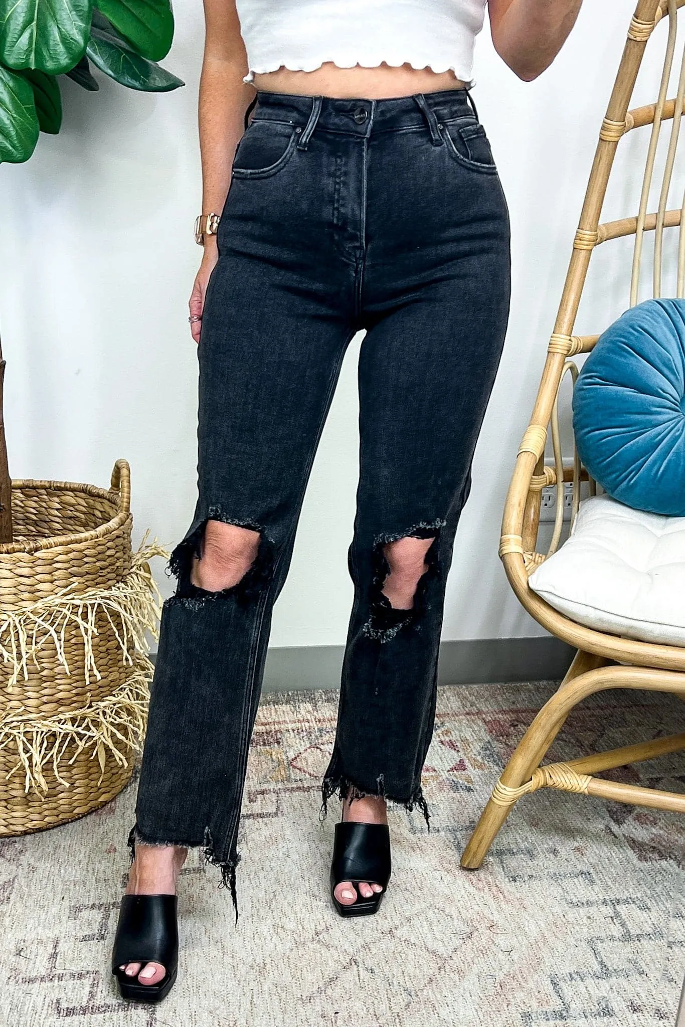 Francie High Rise Straight Crop Jeans - BACK IN STOCK
