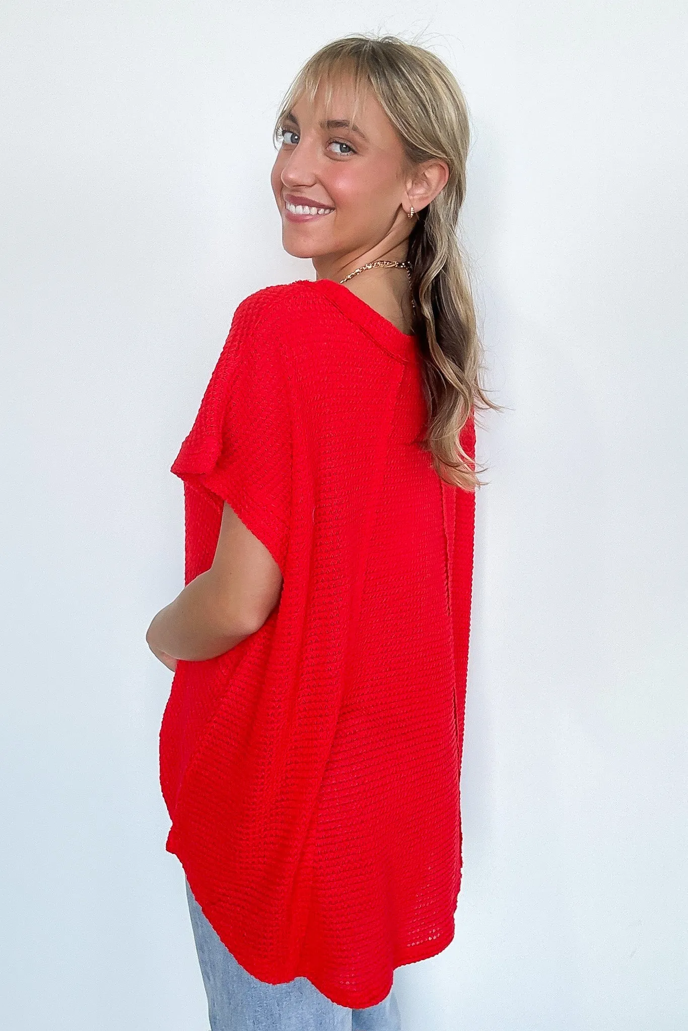 Free Flow Raw Edge Knit Top - BACK IN STOCK