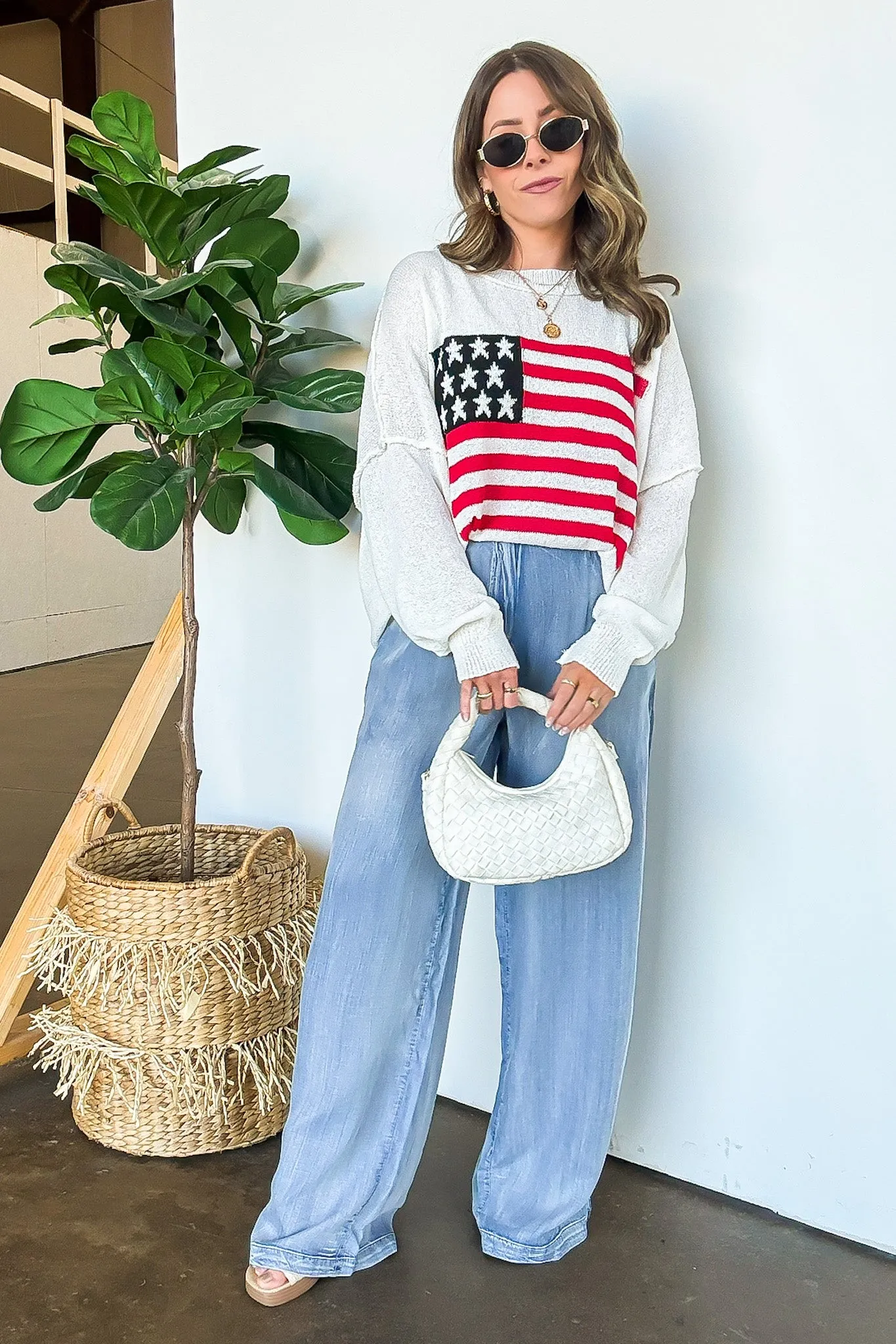 Freedom Ring American Flag Knit Sweater