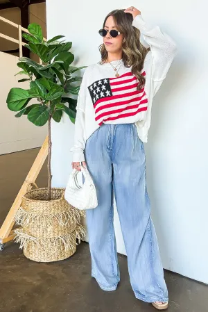 Freedom Ring American Flag Knit Sweater