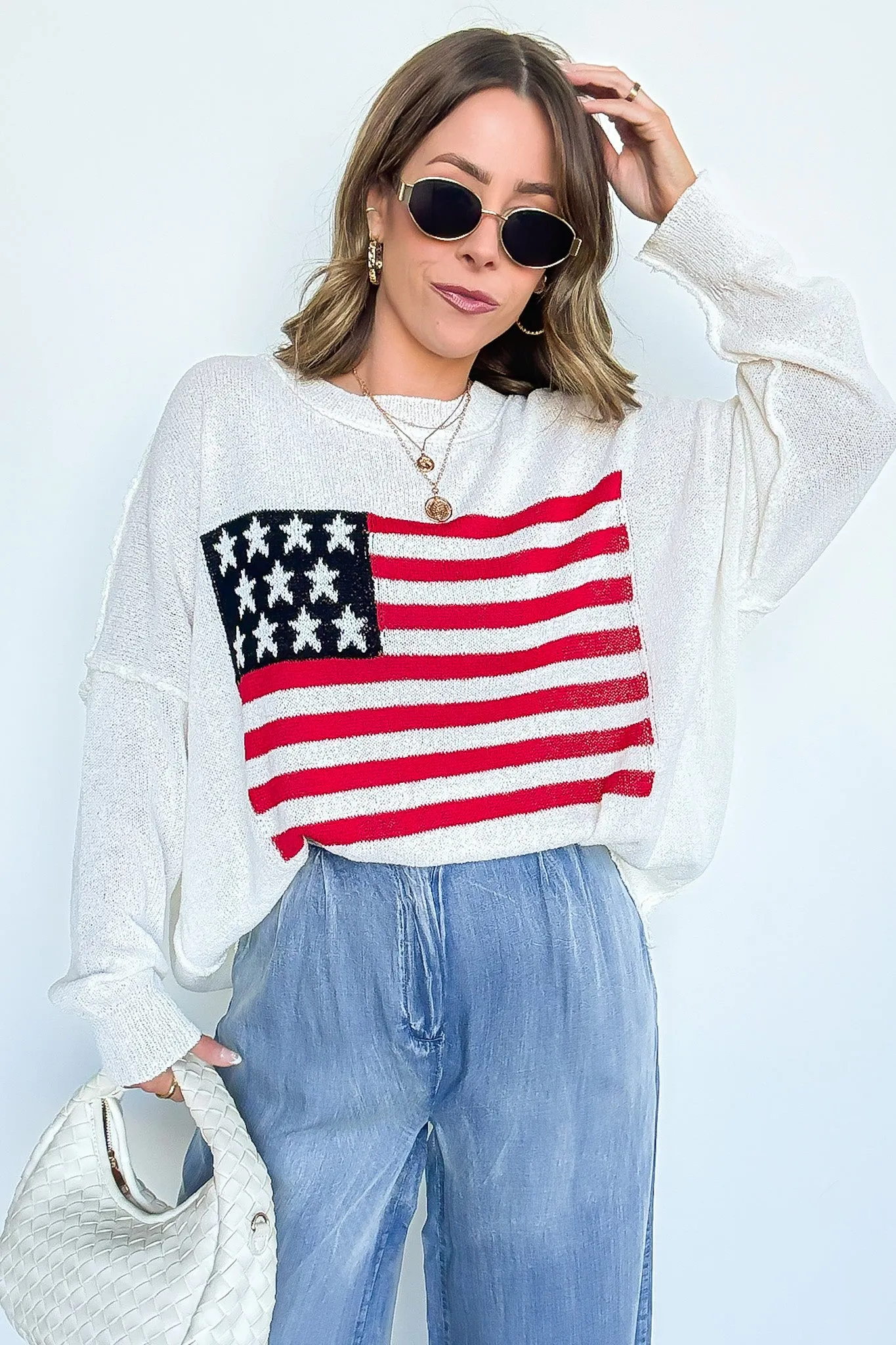 Freedom Ring American Flag Knit Sweater