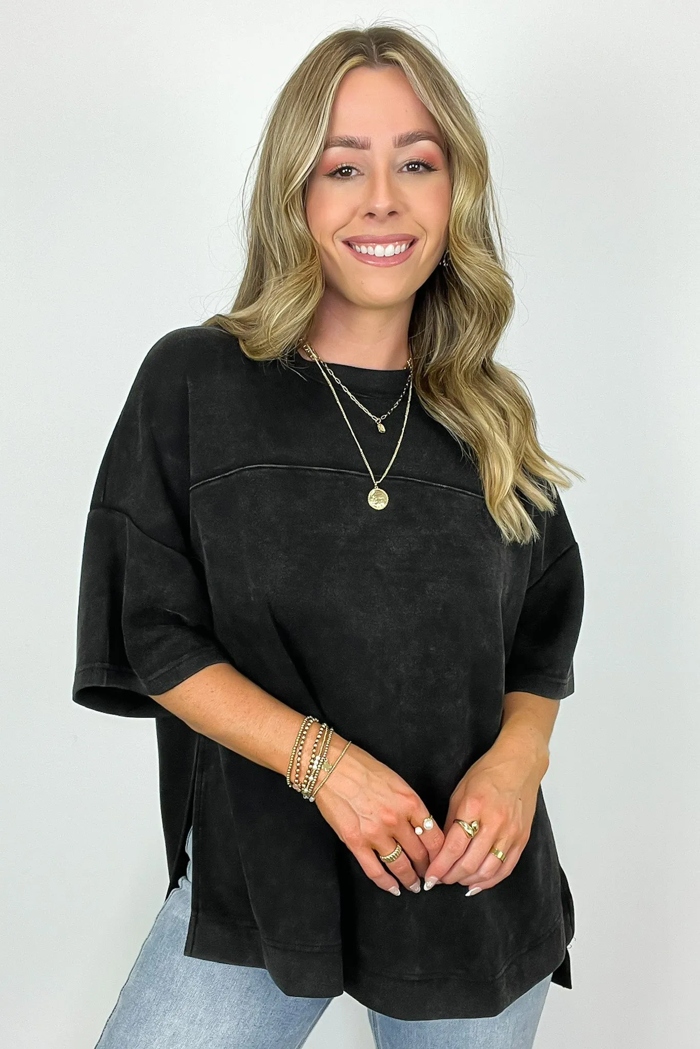 Freyah Relaxed Mineral Wash Dolman Sleeve Top - BACK IN STOCK