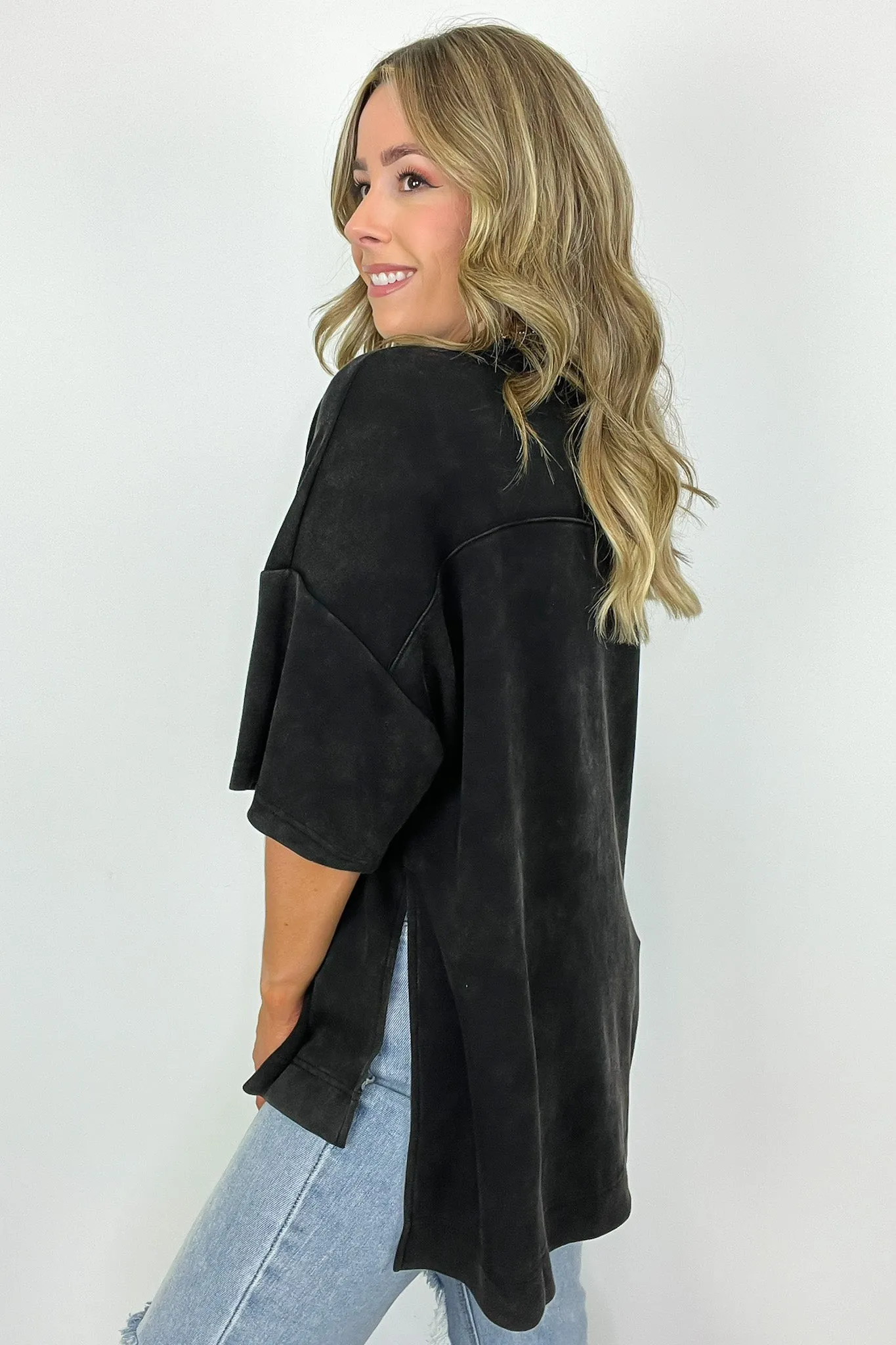 Freyah Relaxed Mineral Wash Dolman Sleeve Top - BACK IN STOCK